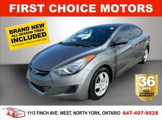 Welcome to First Choice Motors, the largest car dealership in Toronto of pre-owned cars, SUVs, and vans priced between $5000-$15,000. With an impressive inventory of over 300 vehicles in stock, we are dedicated to providing our customers with a vast selection of affordable and reliable options. <br><br>Were thrilled to offer a used 2013 Hyundai Elantra GL, grey color with 175,000km (STK#6480) This vehicle was $9990 NOW ON SALE FOR $7990. It is equipped with the following features:<br>- Automatic Transmission<br>- Heated seats<br>- Bluetooth<br>- Power windows<br>- Power locks<br>- Power mirrors<br>- Air Conditioning<br><br>At First Choice Motors, we believe in providing quality vehicles that our customers can depend on. All our vehicles come with a 36-day FULL COVERAGE warranty. We also offer additional warranty options up to 5 years for our customers who want extra peace of mind.<br><br>Furthermore, all our vehicles are sold fully certified with brand new brakes rotors and pads, a fresh oil change, and brand new set of all-season tires installed & balanced. You can be confident that this car is in excellent condition and ready to hit the road.<br><br>At First Choice Motors, we believe that everyone deserves a chance to own a reliable and affordable vehicle. Thats why we offer financing options with low interest rates starting at 7.9% O.A.C. Were proud to approve all customers, including those with bad credit, no credit, students, and even 9 socials. Our finance team is dedicated to finding the best financing option for you and making the car buying process as smooth and stress-free as possible.<br><br>Our dealership is open 7 days a week to provide you with the best customer service possible. We carry the largest selection of used vehicles for sale under $9990 in all of Ontario. We stock over 300 cars, mostly Hyundai, Chevrolet, Mazda, Honda, Volkswagen, Toyota, Ford, Dodge, Kia, Mitsubishi, Acura, Lexus, and more. With our ongoing sale, you can find your dream car at a price you can afford. Come visit us today and experience why we are the best choice for your next used car purchase!<br><br>All prices exclude a $10 OMVIC fee, license plates & registration  and ONTARIO HST (13%)