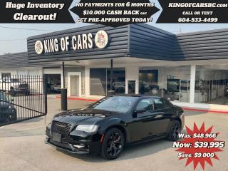 2022 CHRYSLER 300S (Stock # P214811)PANORAMIC SUNROOF, NAVIGATION, POWER LEATHER SEATS, HEATED SEATS, BACK UP CAMERA, BLIND SPOT DETECTION, PADDLE SHIFTERS, ALPINE SOUND SYSTEM, APPLE CARPLAY, ANDROID AUTO, REMOTE STARTER, KEYLESS GO, PUSH BUTTON START, PARKING SENSORSBALANCE OF CHRYSLER FACTORY WARRANTYCALL US TODAY FOR MORE INFORMATION604 533 4499 OR TEXT US AT 604 360 0123GO TO KINGOFCARSBC.COM AND APPLY FOR A FREE-------- PRE APPROVAL -------STOCK # P214811PLUS ADMINISTRATION FEE OF $895 AND TAXESDEALER # 31301all finance options are subject to ....oac...