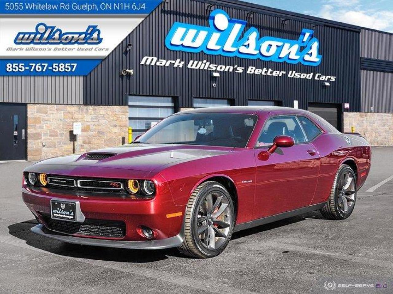Used 2020 Dodge Challenger R/T - Leather/Suede, Heated + Vented Seats, Carplay + Android Auto, Blind Spot and More ! for sale in Guelph, ON
