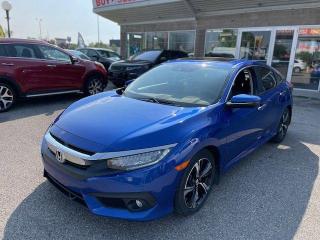 <div>2018 Honda CIVIC TOURING CVT WITH LOW 61166 KMS, REMOTE START, NAVIGATION, BACKUP CAMERA, SUNROOF, LANE ASSIST, COLLISION AVOIDANCE, LEATHER SEATS, HEATED SEATS, HEATED REAR SEATS, STEERING MODES, PUSH-BUTTON START, BUILT-IN WIRELESS PHONE CHARGER, BLUETOOTH, USB, AUX, CD, RADIO, POWER WINDOWS LOCKS SEATS, AC AND MORE!</div>