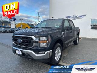 <b>18 inch Aluminum Wheels, Trailer Hitch, 8-way Power Drivers Seat!</b><br> <br>   The Ford F-150 is for those who think a day off is just an opportunity to get more done. <br> <br>The perfect truck for work or play, this versatile Ford F-150 gives you the power you need, the features you want, and the style you crave! With high-strength, military-grade aluminum construction, this F-150 cuts the weight without sacrificing toughness. The interior design is first class, with simple to read text, easy to push buttons and plenty of outward visibility. With productivity at the forefront of design, the F-150 makes use of every single component was built to get the job done right!<br> <br> This antimatter blue metallic Crew Cab 4X4 pickup   has a 10 speed automatic transmission and is powered by a  400HP 3.5L V6 Cylinder Engine.<br> <br> Our F-150s trim level is XLT. Upgrading to the class leader, this Ford F-150 XLT comes very well equipped with remote keyless entry and remote engine start, dynamic hitch assist, Ford Co-Pilot360 that features lane keep assist, pre-collision assist and automatic emergency braking. Enhanced features include aluminum wheels, chrome exterior accents, SYNC 4 with enhanced voice recognition, Apple CarPlay and Android Auto, FordPass Connect 4G LTE, steering wheel mounted cruise control, a powerful audio system, cargo box lights, power door locks and a rear view camera to help when backing out of a tight spot. This vehicle has been upgraded with the following features: 18 Inch Aluminum Wheels, Trailer Hitch, 8-way Power Drivers Seat. <br><br> View the original window sticker for this vehicle with this url <b><a href=http://www.windowsticker.forddirect.com/windowsticker.pdf?vin=1FTFW1E81PKF38430 target=_blank>http://www.windowsticker.forddirect.com/windowsticker.pdf?vin=1FTFW1E81PKF38430</a></b>.<br> <br>To apply right now for financing use this link : <a href=https://www.southcoastford.com/financing/ target=_blank>https://www.southcoastford.com/financing/</a><br><br> <br/> Weve discounted this vehicle $3311. Total  cash rebate of $11000 is reflected in the price. Credit includes $11,000 Delivery Allowance.  7.49% financing for 84 months. <br> Buy this vehicle now for the lowest bi-weekly payment of <b>$395.80</b> with $0 down for 84 months @ 7.49% APR O.A.C. ( Plus applicable taxes -  $595 Administration Fee included    / Total Obligation of $72036  ).  Incentives expire 2024-05-23.  See dealer for details. <br> <br>Call South Coast Ford Sales or come visit us in person. Were convenient to Sechelt, BC and located at 5606 Wharf Avenue. and look forward to helping you with your automotive needs. <br><br> Come by and check out our fleet of 20+ used cars and trucks and 110+ new cars and trucks for sale in Sechelt.  o~o