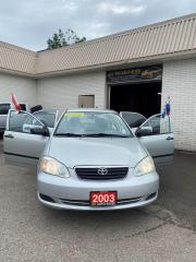 <p>RH AUTO SALES AND SERVICES</p><p>2067 VICTORIA ST N, UNIT 2, BRESLAU, ON, N0B1M0</p><p>226-240-7618 OR 226-444-4006</p><p>LOW LOW LOW KM ONLY 171238 KM</p><p>2003 Toyota corolla LT 1.8 Liter 4-cylinder, automatic its reliable car, very good on gas, great condition with  ONLY 171238 KM very clean in & out, drive smooth, no rust, oil spry yearly, no accident.</p><p>Key-less entry, Power locks, mirrors, steering. Cruise control, tilt steering wheel, A/C, and more.........</p><p>This car comes with safety, 3 Months warranty limited superior protection that cover up to $1000 per claim.</p><p>Please contact us at 226-240-7618 OR 226-444-4006</p><p>RH Auto Sales & Services 2067 Victoria ST, N, #2, Breslau ON. N0B1M0</p>