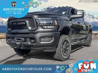 <br> <br>  Get the job done in comfort and style in this extremely capable Ram 2500 HD. <br> <br>Endlessly capable, this 2024 Ram 2500HD pulls out all the stops, and has the towing capacity that sets it apart from the competition. On top of its proven Ram toughness, this Ram 2500HD has an ultra-quiet cabin full of amazing tech features that help make your workday more enjoyable. Whether youre in the commercial sector or looking for serious recreational towing rig, this impressive 2500HD is ready for anything that you are.<br> <br> This diamond black crystal pearlcoat Crew Cab 4X4 pickup   has a 8 speed automatic transmission and is powered by a  410HP 6.4L 8 Cylinder Engine.<br> <br> Our 2500s trim level is Power Wagon. Upgrading to this ultra capable Ram 2500 Power Wagon is a great choice as it comes well equipped with an exclusive Power Wagon front grille, durable powder-coated bumpers, wider fender flares, unique aluminum wheels, special embossed seats and a power driver seat. It also has electronic locking differentials for unmatched off-road capability, skid plates, power heated trailer mirrors, a great sound system with a larger 8.4 inch touchscreen, Apple CarPlay, Android Auto and wireless streaming audio, LED headlamps and fog lights, push button start with proximity sensors, cargo box lights, a class V hitch receiver, a rear view camera and a heavy duty off-road suspension that is designed to handle whatever you put in front of it! This vehicle has been upgraded with the following features: Leather Seats, Towing Technology Group, Safety Group, Running Boards . <br><br> View the original window sticker for this vehicle with this url <b><a href=http://www.chrysler.com/hostd/windowsticker/getWindowStickerPdf.do?vin=3C6TR5EJ1RG101730 target=_blank>http://www.chrysler.com/hostd/windowsticker/getWindowStickerPdf.do?vin=3C6TR5EJ1RG101730</a></b>.<br> <br/> Total  cash rebate of $4000 is reflected in the price. Credit includes $4,000 Consumer Cash Discount.  6.49% financing for 96 months. <br> Buy this vehicle now for the lowest weekly payment of <b>$334.68</b> with $0 down for 96 months @ 6.49% APR O.A.C. ( taxes included, Plus applicable fees   ).  Incentives expire 2024-07-02.  See dealer for details. <br> <br>Abbotsford Chrysler, Dodge, Jeep, Ram LTD joined the family-owned Trotman Auto Group LTD in 2010. We are a BBB accredited pre-owned auto dealership.<br><br>Come take this vehicle for a test drive today and see for yourself why we are the dealership with the #1 customer satisfaction in the Fraser Valley.<br><br>Serving the Fraser Valley and our friends in Surrey, Langley and surrounding Lower Mainland areas. Abbotsford Chrysler, Dodge, Jeep, Ram LTD carry premium used cars, competitively priced for todays market. If you don not find what you are looking for in our inventory, just ask, and we will do our best to fulfill your needs. Drive down to the Abbotsford Auto Mall or view our inventory at https://www.abbotsfordchrysler.com/used/.<br><br>*All Sales are subject to Taxes and Fees. The second key, floor mats, and owners manual may not be available on all pre-owned vehicles.Documentation Fee $699.00, Fuel Surcharge: $179.00 (electric vehicles excluded), Finance Placement Fee: $500.00 (if applicable)<br> Come by and check out our fleet of 80+ used cars and trucks and 130+ new cars and trucks for sale in Abbotsford.  o~o