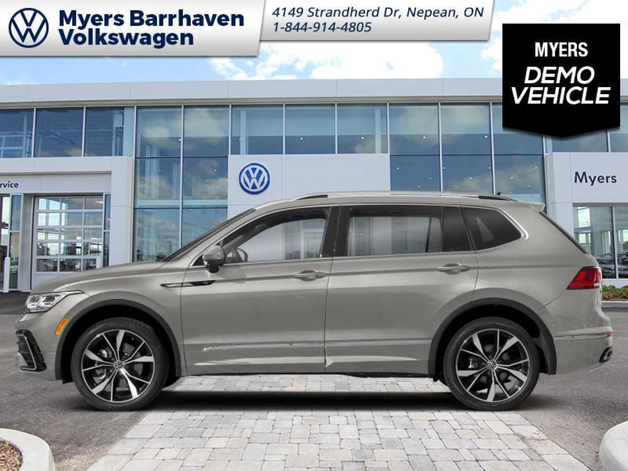 <b>Third Row Package!</b><br> <br> <br> <br>  Designed with you in mind, this 2024 Tiguan does more than offer tons of tech, it makes it all easy to use. <br> <br>Whether its a weekend warrior or the daily driver this time, this 2024 Tiguan makes every experience easier to manage. Cutting edge tech, both inside the cabin and under the hood, allow for safe, comfy, and connected rides that keep the whole party going. The crossover of the future is already here, and its called the Tiguan.<br> <br> This pyrite silver metallic SUV  has an automatic transmission and is powered by a  2.0L I4 16V GDI DOHC Turbo engine.<br> <br> Our Tiguans trim level is Highline R-Line. This range-topping Tiguan Highline R-Line is fully-loaded with ventilated and heated leather-wrapped seats with power adjustment, lumbar support and memory function, a heated leather-wrapped steering wheel, an 8-speaker Fender audio system with a subwoofer, adaptive cruise control, a 360-camera with aerial view, park distance control with automated parking sensors, and remote engine start. Additional features include an express open/close sunroof with tilt and slide functions and a power sunshade, rain detecting wipers with heated jets, a power liftgate, 4G LTE mobile hotspot internet access, and an 8-inch infotainment screen with satellite navigation, wireless Apple CarPlay and Android Auto, and SiriusXM streaming radio. Safety features also include blind spot detection, lane keep assist, lane departure warning, VW Car-Net Safe & Secure, forward and rear collision mitigation, and autonomous emergency braking. This vehicle has been upgraded with the following features: Third Row Package.  This is a demonstrator vehicle driven by a member of our staff and has just 17597 kms.<br><br> <br>To apply right now for financing use this link : <a href=https://www.barrhavenvw.ca/en/form/new/financing-request-step-1/44 target=_blank>https://www.barrhavenvw.ca/en/form/new/financing-request-step-1/44</a><br><br> <br/>    3.99% financing for 84 months. <br> Buy this vehicle now for the lowest bi-weekly payment of <b>$306.69</b> with $0 down for 84 months @ 3.99% APR O.A.C. ( Plus applicable taxes -  $840 Documentation fee. Cash purchase selling price includes: Tire Stewardship ($20.00), OMVIC Fee ($12.50). (HST) are extra. </br>(HST), licence, insurance & registration not included </br>    ).  Incentives expire 2025-01-31.  See dealer for details. <br> <br> <br>LEASING:<br><br>Estimated Lease Payment: $294 bi-weekly <br>Payment based on 4.99% lease financing for 48 months with $0 down payment on approved credit. Total obligation $30,643. Mileage allowance of 16,000 KM/year. Offer expires 2025-01-31.<br><br><br>We are your premier Volkswagen dealership in the region. If youre looking for a new Volkswagen or a car, check out Barrhaven Volkswagens new, pre-owned, and certified pre-owned Volkswagen inventories. We have the complete lineup of new Volkswagen vehicles in stock like the GTI, Golf R, Jetta, Tiguan, Atlas Cross Sport, Volkswagen ID.4 electric vehicle, and Atlas. If you cant find the Volkswagen model youre looking for in the colour that you want, feel free to contact us and well be happy to find it for you. If youre in the market for pre-owned cars, make sure you check out our inventory. If you see a car that you like, contact 844-914-4805 to schedule a test drive.<br> Come by and check out our fleet of 30+ used cars and trucks and 100+ new cars and trucks for sale in Nepean.  o~o