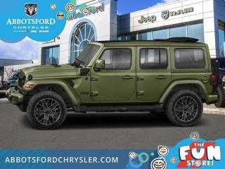 <br> <br>  Whether youre concurring a highway mountain pass or challenging off-road trail, this plug-in electric hybrid Jeep Wrangler 4xe is ready to get you there. <br> <br>No matter where your next adventure takes you, this Jeep Wrangler 4xe is ready for the challenge. With advanced traction and plug-in hybrid technology, sophisticated safety features and ample ground clearance, the Wrangler 4xe is designed to climb up and crawl over the toughest terrain. Inside the cabin of this advanced Wrangler 4xe offers supportive seats and comes loaded with the technology you expect while staying loyal to the style and design youve come to know and love.<br> <br> This sarge green SUV  has a 8 speed automatic transmission and is powered by a  375HP 2.0L 4 Cylinder Engine.<br> <br> Our Wrangler 4xes trim level is Rubicon. Stepping up to this Wrangler Rubicon rewards you with incredible off-roading capability, thanks to heavy duty suspension, class II towing equipment that includes a hitch and trailer sway control, front active and rear anti-roll bars, upfitter switches, locking front and rear differentials, and skid plates for undercarriage protection. Interior features include an 8-speaker Alpine audio system, voice-activated dual zone climate control, front and rear cupholders, and a 12.3-inch infotainment system with smartphone integration and mobile internet hotspot access. Additional features include cruise control, a leatherette-wrapped steering wheel, proximity keyless entry, and even more. This vehicle has been upgraded with the following features: Sky One-touch Power Top, Technology Group. <br><br> View the original window sticker for this vehicle with this url <b><a href=http://www.chrysler.com/hostd/windowsticker/getWindowStickerPdf.do?vin=1C4RJXR62RW157446 target=_blank>http://www.chrysler.com/hostd/windowsticker/getWindowStickerPdf.do?vin=1C4RJXR62RW157446</a></b>.<br> <br/>    5.99% financing for 96 months. <br> Buy this vehicle now for the lowest weekly payment of <b>$263.05</b> with $0 down for 96 months @ 5.99% APR O.A.C. ( taxes included, Plus applicable fees   ).  Incentives expire 2024-04-30.  See dealer for details. <br> <br>Abbotsford Chrysler, Dodge, Jeep, Ram LTD joined the family-owned Trotman Auto Group LTD in 2010. We are a BBB accredited pre-owned auto dealership.<br><br>Come take this vehicle for a test drive today and see for yourself why we are the dealership with the #1 customer satisfaction in the Fraser Valley.<br><br>Serving the Fraser Valley and our friends in Surrey, Langley and surrounding Lower Mainland areas. Abbotsford Chrysler, Dodge, Jeep, Ram LTD carry premium used cars, competitively priced for todays market. If you don not find what you are looking for in our inventory, just ask, and we will do our best to fulfill your needs. Drive down to the Abbotsford Auto Mall or view our inventory at https://www.abbotsfordchrysler.com/used/.<br><br>*All Sales are subject to Taxes and Fees. The second key, floor mats, and owners manual may not be available on all pre-owned vehicles.Documentation Fee $699.00, Fuel Surcharge: $179.00 (electric vehicles excluded), Finance Placement Fee: $500.00 (if applicable)<br> Come by and check out our fleet of 80+ used cars and trucks and 130+ new cars and trucks for sale in Abbotsford.  o~o