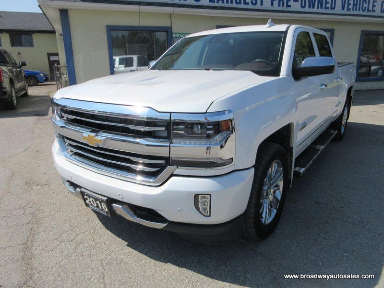 2016 Chevrolet Silverado 1500 LOADED HIGH-COUNTRY-EDITION 5 PASSENGER 5.3L - V8.. 4X4.. CREW-CAB.. SHORTY.. NAVIGATION.. LEATHER.. HEATED/AC SEATS.. SUNROOF.. BACK-UP CAMERA..