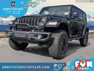 <br> <br>  This Jeep Wrangler 4xe is the culmination of tireless innovation and extensive testing to built the ultimate off-road SUV. <br> <br>No matter where your next adventure takes you, this Jeep Wrangler 4xe is ready for the challenge. With advanced traction and plug-in hybrid technology, sophisticated safety features and ample ground clearance, the Wrangler 4xe is designed to climb up and crawl over the toughest terrain. Inside the cabin of this advanced Wrangler 4xe offers supportive seats and comes loaded with the technology you expect while staying loyal to the style and design youve come to know and love.<br> <br> This  SUV  has a 8 speed automatic transmission and is powered by a  375HP 2.0L 4 Cylinder Engine.<br> <br> Our Wrangler 4xes trim level is Rubicon. This Wrangler 4xe Unlimited Rubicon delivers impressive performance and efficiency with a hybrid powertrain that features fast-charging, along with heavy-duty suspension, 5-skid plates for undercarriage protection, and front and rear locking differentials. Also standard include LED lights, a manual convertible top with fixed roll-over protection, a removable rear window, towing equipment including trailer sway control, two tow hooks on the front bumper and one on the rear, front fog lamps, and a ParkView back-up camera. Connectivity is handled by an upgraded 8.4-inch screen powered by Uconnect 4C NAV, and features inbuilt navigation, Apple CarPlay, Android Auto, 4G LTE mobile hotspot internet access, and an upgraded 9-speaker Alpine audio system. Additional features also include power rear windows, illuminated front and rear cupholders, two 12-volt DC and a 120-volt AC power outlets, proximity keyless entry with push button start, voice-activated dual-zone front climate control, front and rear map lights, and all-weather floor mats. This vehicle has been upgraded with the following features: Hybrid,  Fast Charging,  Leather Seats,  Heated Seats,  Heavy Duty Suspension,  Led Lights,  Navigation. <br><br> View the original window sticker for this vehicle with this url <b><a href=http://www.chrysler.com/hostd/windowsticker/getWindowStickerPdf.do?vin=1C4JJXR68PW692520 target=_blank>http://www.chrysler.com/hostd/windowsticker/getWindowStickerPdf.do?vin=1C4JJXR68PW692520</a></b>.<br> <br/>    5.99% financing for 96 months. <br> Buy this vehicle now for the lowest weekly payment of <b>$276.77</b> with $0 down for 96 months @ 5.99% APR O.A.C. ( taxes included, Plus applicable fees   ).  Incentives expire 2024-04-30.  See dealer for details. <br> <br>Abbotsford Chrysler, Dodge, Jeep, Ram LTD joined the family-owned Trotman Auto Group LTD in 2010. We are a BBB accredited pre-owned auto dealership.<br><br>Come take this vehicle for a test drive today and see for yourself why we are the dealership with the #1 customer satisfaction in the Fraser Valley.<br><br>Serving the Fraser Valley and our friends in Surrey, Langley and surrounding Lower Mainland areas. Abbotsford Chrysler, Dodge, Jeep, Ram LTD carry premium used cars, competitively priced for todays market. If you don not find what you are looking for in our inventory, just ask, and we will do our best to fulfill your needs. Drive down to the Abbotsford Auto Mall or view our inventory at https://www.abbotsfordchrysler.com/used/.<br><br>*All Sales are subject to Taxes and Fees. The second key, floor mats, and owners manual may not be available on all pre-owned vehicles.Documentation Fee $699.00, Fuel Surcharge: $179.00 (electric vehicles excluded), Finance Placement Fee: $500.00 (if applicable)<br> Come by and check out our fleet of 70+ used cars and trucks and 130+ new cars and trucks for sale in Abbotsford.  o~o