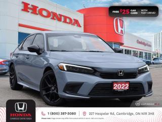 Used 2022 Honda Civic Sport APPLE CARPLAY™/ANDROID AUTO™ | REARVIEW CAMERA | HONDA SENSING TECHNOLOGIES for sale in Cambridge, ON