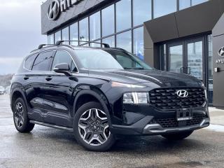 <b>Sunroof,  Synthetic Leather Seats,  Heated Seats,  Apple CarPlay,  Android Auto!</b><br> <br> <br> <br>  With this 2023 Santa Fe, youre assured of solid reliability, great efficiency and unparalleled practicality. <br> <br>Refinement wrapped in ruggedness, capability married to style, and adventure ready attitude paired to a comfortable drive. These things make this 2023 Santa Fe an amazing SUV. If you need a ready to go SUV that makes every errand an adventure and makes every adventure a journey, this 2023 Santa Fe was made for you.<br> <br> This twilight black SUV  has a 8 speed automatic transmission and is powered by a  281HP 2.5L 4 Cylinder Engine.<br> <br> Our Santa Fes trim level is Urban AWD. This Santa Fe Urban kicks things up a notch with exclusive exterior styling and upgraded wheels, along with an express open/close glass sunroof and synthetic leather seat upholstery, along with heated front seats with power adjustment and lumbar support, a heated leather-wrapped steering wheel, proximity keyless entry with remote start, LED lights with automatic high beams, and a 10.25-inch infotainment screen bundled with Apple CarPlay and Android Auto, navigation, and a 6-speaker audio system. Road safety is assured thanks to blind spot detection, adaptive cruise control, lane keeping assist, lane departure warning, forward and rear collision mitigation, rear parking sensors, and a rear view camera. Additional features include towing equipment with trailer sway control, dual-zone climate control, and even more. This vehicle has been upgraded with the following features: Sunroof,  Synthetic Leather Seats,  Heated Seats,  Apple Carplay,  Android Auto,  Navigation,  Heated Steering Wheel.  This is a demonstrator vehicle driven by a member of our staff and has just 13982 kms.<br><br> <br>To apply right now for financing use this link : <a href=https://www.bourgeoishyundai.com/finance/ target=_blank>https://www.bourgeoishyundai.com/finance/</a><br><br> <br/> Weve discounted this vehicle $3200.    6.99% financing for 96 months.  Incentives expire 2024-04-30.  See dealer for details. <br> <br>Drive with Confidence! At Bourgeois Auto Group, we go beyond selling cars. With over 75 years of delivering extraordinary automotive experiences, were here for you at our showrooms, on the road, or even at your home in Midland Ontario, Simcoe County, and Central Ontario. Experience the convenience of complementary enclosed trailer delivery. <br><br>Why Choose Bourgeois Auto Group for your next vehicle? Whether youre seeking a new or pre-owned vehicle, searching for a qualified repair center, or looking for vehicle parts, we have the answer. Explore our extensive selection of over 25 brand manufacturers and 200+ Pre-owned Vehicles. As we constantly adapt to meet customers needs and stay ahead of the competition, we invest in modern technology to stay on the cutting edge.  Our strategic programs and tools use current market data to price our vehicles competitively and ensure you get the best deal, not just on the new car but also on your trade-in. <br><br>Request your free Live Market analysis report and save time and money. <br><br>SELL YOUR CAR to us! Regardless of make, model, or condition, we buy cars with no purchase necessary. <br><br> Come by and check out our fleet of 20+ used cars and trucks and 50+ new cars and trucks for sale in Midland.  o~o