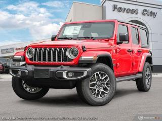 <b>Heated Seats,  Heated Steering Wheel,  Remote Start,  Navigation,  Heavy Duty Suspension!</b><br> <br>   This Jeep Wrangler is the culmination of tireless innovation and extensive testing to build the ultimate off-road SUV! <br> <br>No matter where your next adventure takes you, this Jeep Wrangler is ready for the challenge. With advanced traction and handling capability, sophisticated safety features and ample ground clearance, the Wrangler is designed to climb up and crawl over the toughest terrain. Inside the cabin of this Wrangler offers supportive seats and comes loaded with the technology you expect while staying loyal to the style and design youve come to know and love.<br> <br> This red SUV  has an automatic transmission and is powered by a  270HP 2.0L 4 Cylinder Engine.<br> <br> Our Wranglers trim level is Sahara. This Wrangler Sahara features incredible off-roading capability, thanks to heavy duty suspension, towing equipment that includes trailer sway control, and skid plates for undercarriage protection. Interior features include heated front seats with lumbar support, a heated steering wheel, an 8-speaker Alpine audio system, voice-activated dual zone climate control, front and rear cupholders, and a 12.3-inch infotainment system with navigation, smartphone integration and mobile internet hotspot access. Additional features include a convertible top with fixed rollover protection, cruise control, proximity keyless entry with remote start, and even more. This vehicle has been upgraded with the following features: Heated Seats,  Heated Steering Wheel,  Remote Start,  Navigation,  Heavy Duty Suspension,  Climate Control,  Wi-fi Hotspot. <br><br> View the original window sticker for this vehicle with this url <b><a href=http://www.chrysler.com/hostd/windowsticker/getWindowStickerPdf.do?vin=1C4PJXEN4RW165682 target=_blank>http://www.chrysler.com/hostd/windowsticker/getWindowStickerPdf.do?vin=1C4PJXEN4RW165682</a></b>.<br> <br>To apply right now for financing use this link : <a href=https://www.forestcitydodge.ca/finance-center/ target=_blank>https://www.forestcitydodge.ca/finance-center/</a><br><br> <br/> 6.99% financing for 96 months.  Incentives expire 2023-10-02.  See dealer for details. <br> <br><br> Forest City Dodge proudly serves clients in London ON, St. Thomas ON, Woodstock ON, Tilsonburg ON, Strathroy ON, and the surrounding areas. Formerly known as Southwest Chrysler, Forest City Dodge has become a local automotive leader that takes pride in providing a transparent car buying experience and exceptional customer service throughout the dealership. </br>

<br> If you are looking to finance a vehicle, our finance department are seasoned professionals in ensuring that you get financing options that fits your budget and lifestyle. Regardless of your credit situation, our finance team will work hard to get you approved for a vehicle youre comfortable with in no time. We also offer a dedicated service department thats always ready to attend your needs. Our factory trained technicians will help keep your vehicle in the best shape possible so that your vehicle gets the most out of its lifespan. </br>

<br> We have a strong and committed team with many years of experience satisfying our customers needs. Feel free to browse our inventory online, request more information about our vehicles, or inquire about financing. Visit us today at or contact us now with any questions or concerns! </br>
<br> Come by and check out our fleet of 80+ used cars and trucks and 200+ new cars and trucks for sale in London.  o~o