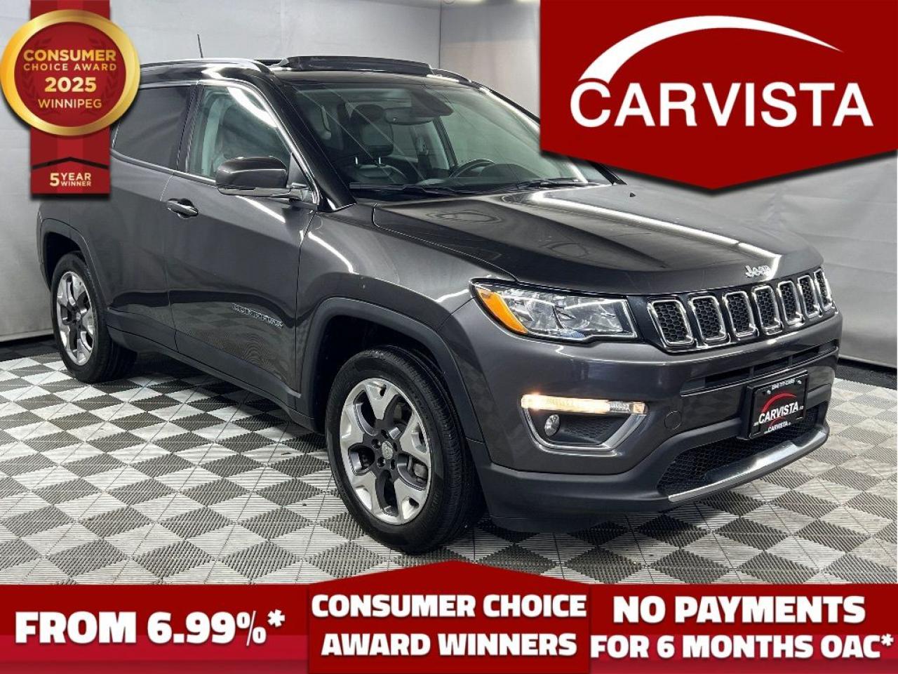 Used 2020 Jeep Compass Limited 4x4 - NO ACCIDENTS/PANORAMIC SUNROOF - for sale in Winnipeg, MB