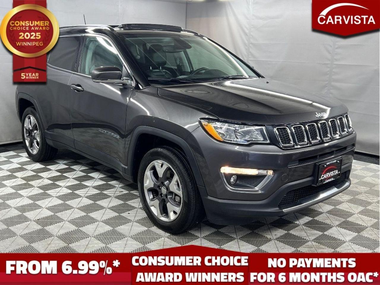 Used 2020 Jeep Compass Limited 4x4 - NO ACCIDENTS/PANORAMIC SUNROOF - for sale in Winnipeg, MB