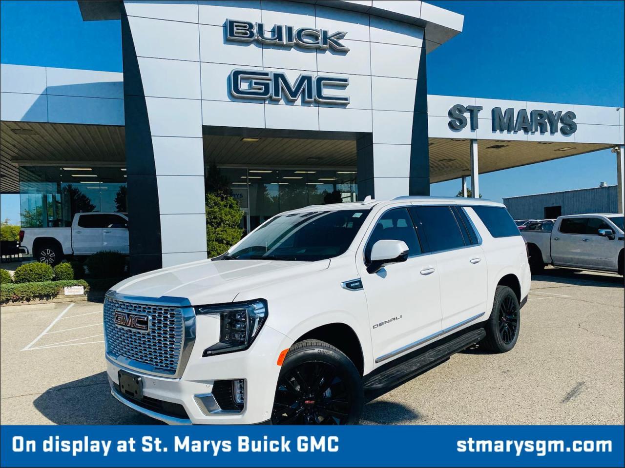 <div>The 2023 GMC Yukon XL Denali SUV in White Frost Tricoat is the epitome of luxury and capability in the full-size SUV category. This remarkable vehicle seamlessly combines spaciousness, style, and advanced features to provide an exceptional driving experience.</div><div> </div><div>Under the hood, the Yukon XL Denali boasts a powerful engine that delivers impressive performance, making it suitable for both daily commuting and long road trips. Its robust design and advanced suspension ensure a comfortable ride and excellent handling.</div><div> </div><div>Inside, the Yukon XL Denali's cabin is designed for comfort and convenience. Premium materials, spacious seating, and advanced technology create a sophisticated atmosphere. The infotainment system features a responsive touchscreen, smartphone integration, and a premium sound system, enhancing your journeys.</div><div> </div><div>With its generous cargo space and three rows of seating, the Yukon XL Denali is perfect for families and travelers who require extra room for passengers and belongings. To experience the luxury and capability of this exceptional SUV, please visit our dealership or contact us today.</div><div> </div><div>Our experienced sales staff is dedicated to helping you find the right vehicle at a price that suits your budget. Upauto has a diverse inventory, and this vehicle is currently showcased at ST MARYS BUICK GMC in ST MARYS. For inquiries, please reach out via this listing or by giving us a call.</div><div> </div><div>Price plus HST & Licensing.</div><div> </div><div>Our Hours are: Monday: 9:00am-6:00pm / Tuesday: 9:00am-6:00pm / Wednesday: 9:00am-6:00pm / Thursday: 9:00am-6:00pm / Friday: 9:00am-6:00pm / Saturday: 9:00am-4:00pm / Sunday: Closed</div><div> </div><div>Experience the luxury and versatility of the 2023 GMC Yukon XL Denali at St Mary's and discover why we are the preferred choice for all your vehicle needs. We eagerly look forward to serving you soon!</div>