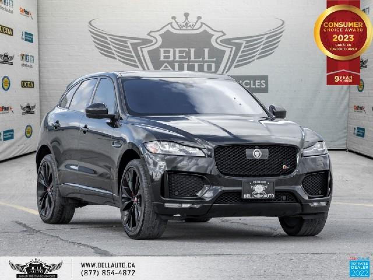 Used 2018 Jaguar F-PACE S, AWD, Navi, Pano, BackUpCam, Sensors, B.Spot, KeylessGo, CooledSeats, NoAccident for sale in Toronto, ON
