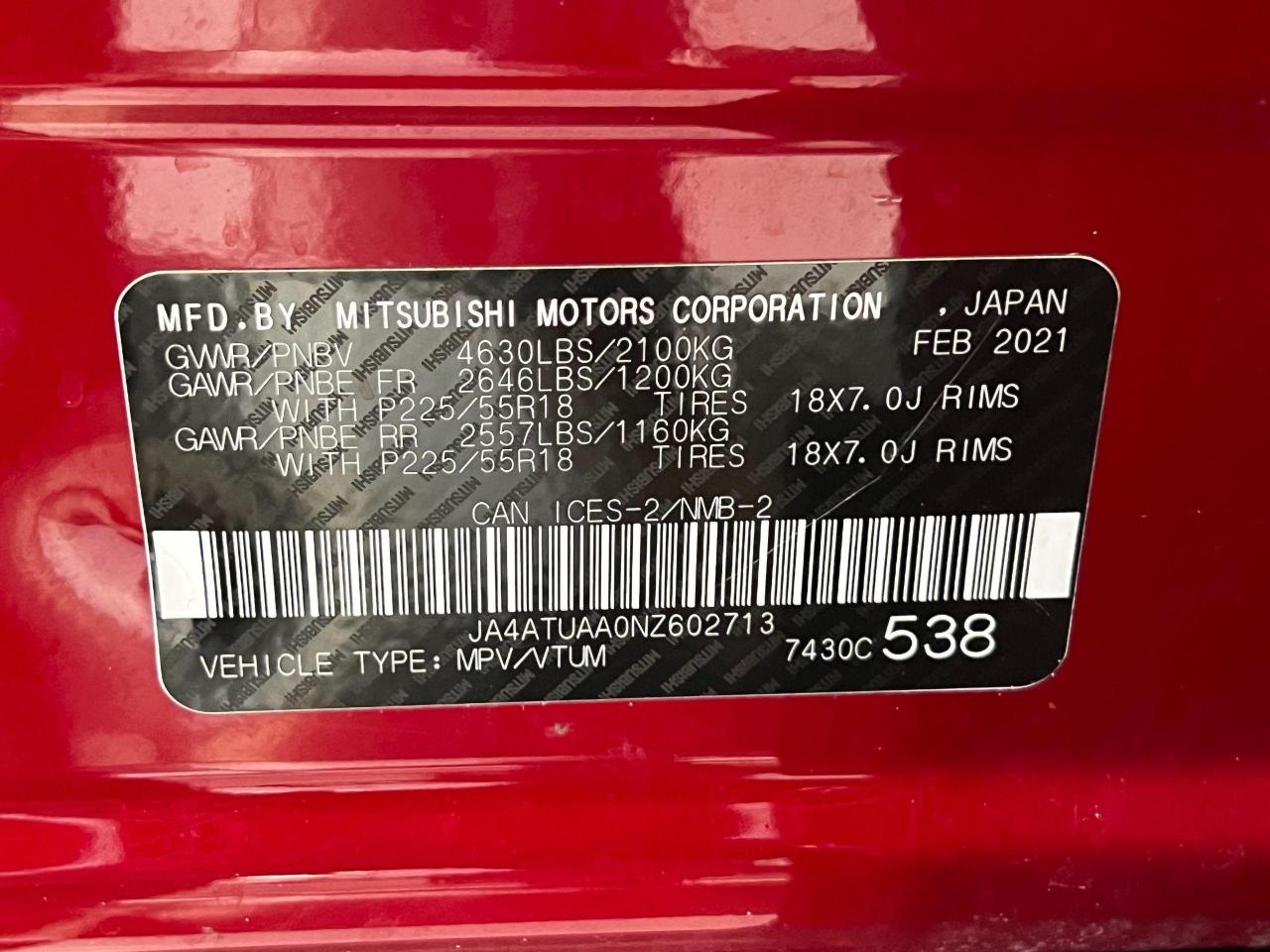 2022 Mitsubishi Eclipse Cross ES S-AWC+Forward Collision Warning+CLEAN CARFAX - Photo #46