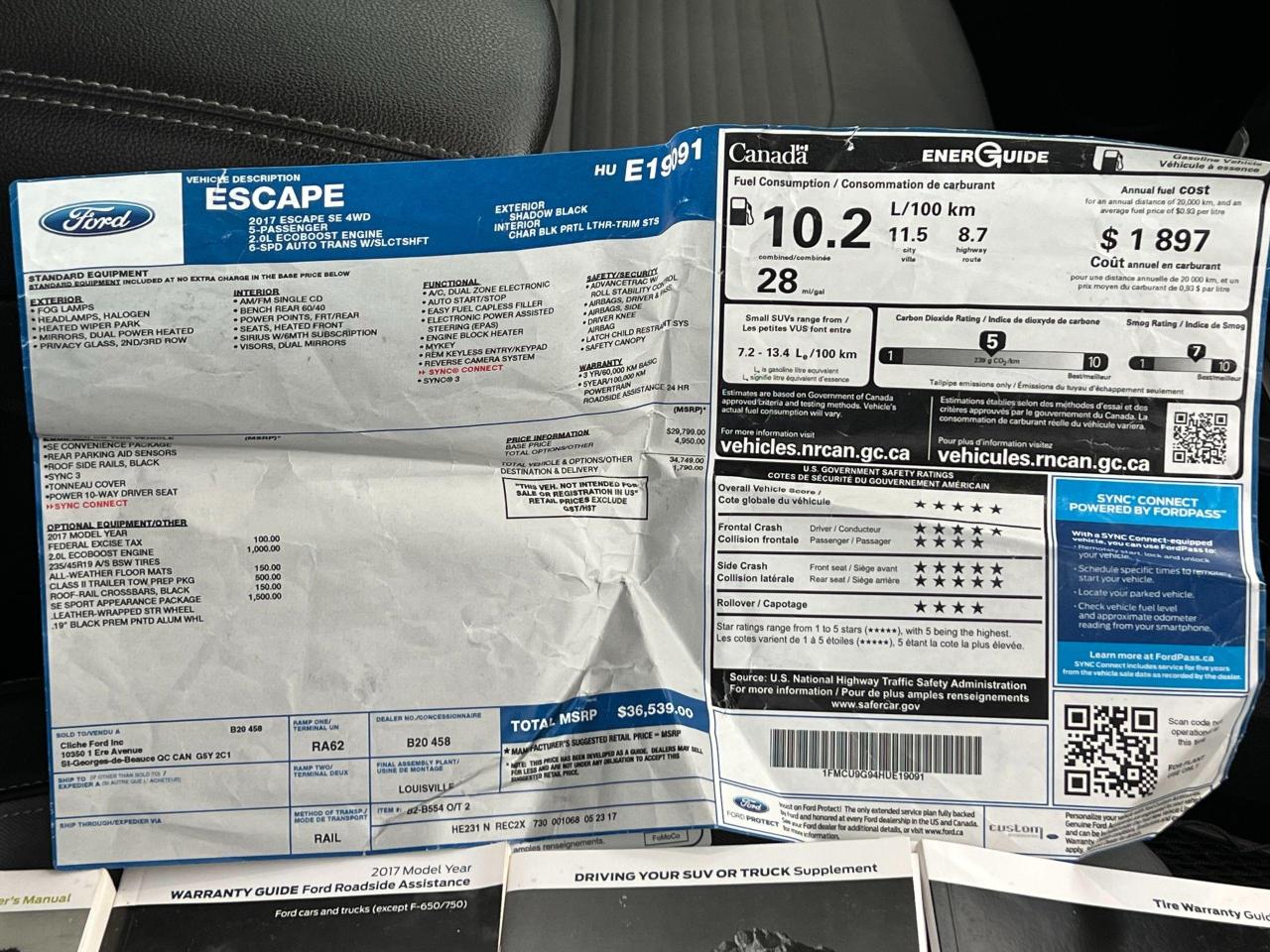 2017 Ford Escape SE 4WD W/Appearance PKG+New Brakes+CLEAN CARFAX - Photo #26