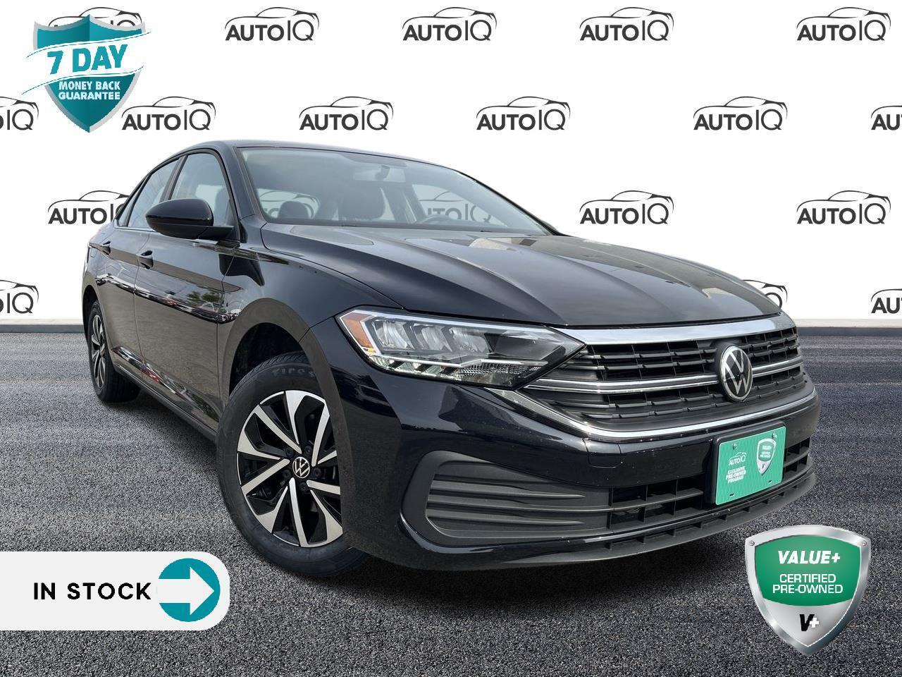 Introducing the 2022 Volkswagen Jetta Trendline!<br>
<br>
 Experience the perfect blend of style, efficiency, and German engineering with the 2022 Volkswagen Jetta Trendline, a compact sedan thats ready to elevate your daily commute.<br>
<br>
Performance:<br>
Under the hood, the Jetta Trendline features a peppy yet fuel-efficient 1.4-liter turbocharged engine, delivering a zippy and eco-conscious ride. Its the ideal balance of power and efficiency. <br>
<br>
Exterior:<br>
With its timeless design, the Jetta boasts clean lines and a modern front grille, creating a sleek and sophisticated appearance. Its a standout on the road, no matter where youre headed.<br>
<br>
Interior:<br>
Step inside the comfortable cabin, where youll find spacious seating, quality materials, and a user-friendly infotainment system. The Jetta Trendline is designed to keep you comfortable and connected on every journey.<br>
<br>
Technology:<br>
Stay connected with features like Apple CarPlay and Android Auto integration, ensuring youre always in touch with your favorite apps and navigation. The Jetta also offers advanced driver-assistance systems for added safety and peace of mind. <br>
<br>
Features:<br>
<br>
Roomy trunk space for your cargo needs<br>
Comfortable rear seats for passengers<br>
Available panoramic sunroof for a touch of luxury<br>
Smooth and responsive handling for an enjoyable drive<br>
Impressive fuel efficiency for cost savings<br>
Weather Versatility:<br>
The Jetta Trendlines well-tuned suspension and responsive handling make it a dependable choice for navigating a variety of road conditions, ensuring a safe and comfortable drive.<br>
<br>
The 2022 Volkswagen Jetta Trendline is more than just a compact sedan; its a stylish and efficient companion designed to make your daily commute more enjoyable. Whether youre running errands or hitting the open road, the Jetta has you covered.<p> </p>

<h4>VALUE+ CERTIFIED PRE-OWNED VEHICLE</h4>

<p>36-point Provincial Safety Inspection<br />
172-point inspection combined mechanical, aesthetic, functional inspection including a vehicle report card<br />
Warranty: 30 Days or 1500 KMS on mechanical safety-related items and extended plans are available<br />
Complimentary CARFAX Vehicle History Report<br />
2X Provincial safety standard for tire tread depth<br />
2X Provincial safety standard for brake pad thickness<br />
7 Day Money Back Guarantee*<br />
Market Value Report provided<br />
Complimentary 3 months SIRIUS XM satellite radio subscription on equipped vehicles<br />
Complimentary wash and vacuum<br />
Vehicle scanned for open recall notifications from manufacturer</p>

<p>SPECIAL NOTE: This vehicle is reserved for AutoIQs retail customers only. Please, No dealer calls. Errors & omissions expected.</p>

<p>*As-traded, specialty or high-performance vehicles are excluded from the 7-Day Money Back Guarantee Program (including, but not limited to Ford Shelby, Ford mustang GT, Ford Raptor, Chevrolet Corvette, Camaro 2SS, Camaro ZL1, V-Series Cadillac, Dodge/Jeep SRT, Hyundai N Line, all electric models)</p>

<p>INSGMT</p>