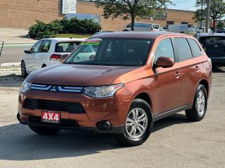 ONE OWNER.. CERTIFIED.. NO ACCIDENT <br><div>
2014 MITSUBISHI OUTLANDER ES 4WD
4 CYLINDER WITH ECONOMY MODE. 

?BEING SOLD CERTIFIED WITH SAFETY INCLUDED IN THE PRICE! 

?ALL OUR CERTIFIED VEHICLES COME WITH 3 MONTHS WARRANTY. UPGRADE TO 3 YEARS AVAILABLE. 

BRAND NEW BRAKES JUST INSTALLED
NEWER TIRES 
FRESH OIL CHANGE. 
FULLY DETAILED.

PRICE + HST NO EXTRA OR HIDDEN FEES.

PLEASE CONTACT US TO BOOK YOUR APPOINTMENT FOR VIEWING AND TEST DRIVE.

TERMINAL MOTORS 
1421 SPEERS RD, OAKVILLE </div>
