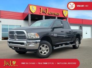 Granite Crystal Metallic Clearcoat 2016 Ram 2500 SLT 4WD 6-Speed Automatic HEMI 5.7L V8 VVT <br><br>Welcome to our dealership, where we cater to every car shoppers needs with our diverse range of vehicles. Whether youre seeking peace of mind with our meticulously inspected and Certified Pre-Owned vehicles, looking for great value with our carefully selected Value Line options, or are a hands-on enthusiast ready to tackle a project with our As-Is mechanic specials, weve got something for everyone. At our dealership, quality, affordability, and variety come together to ensure that every customer drives away satisfied. Experience the difference and find your perfect match with us today.<br><br>2500 SLT, 4D Crew Cab, HEMI 5.7L V8 VVT, 6-Speed Automatic, 4WD, Granite Crystal Metallic Clearcoat, Diesel Grey/Black Cloth.