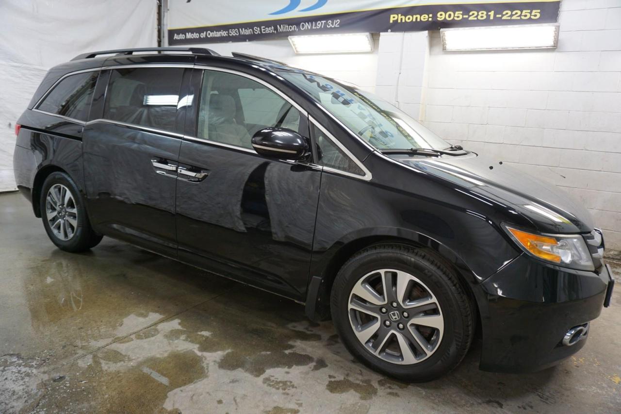 Used 2014 Honda Odyssey 3.5L TOURING CERTIFIED CAMERA NAV BLUETOOTH DVD LEATHER HEATED SEATS SUNROOF CRUISE ALLOYS for sale in Milton, ON
