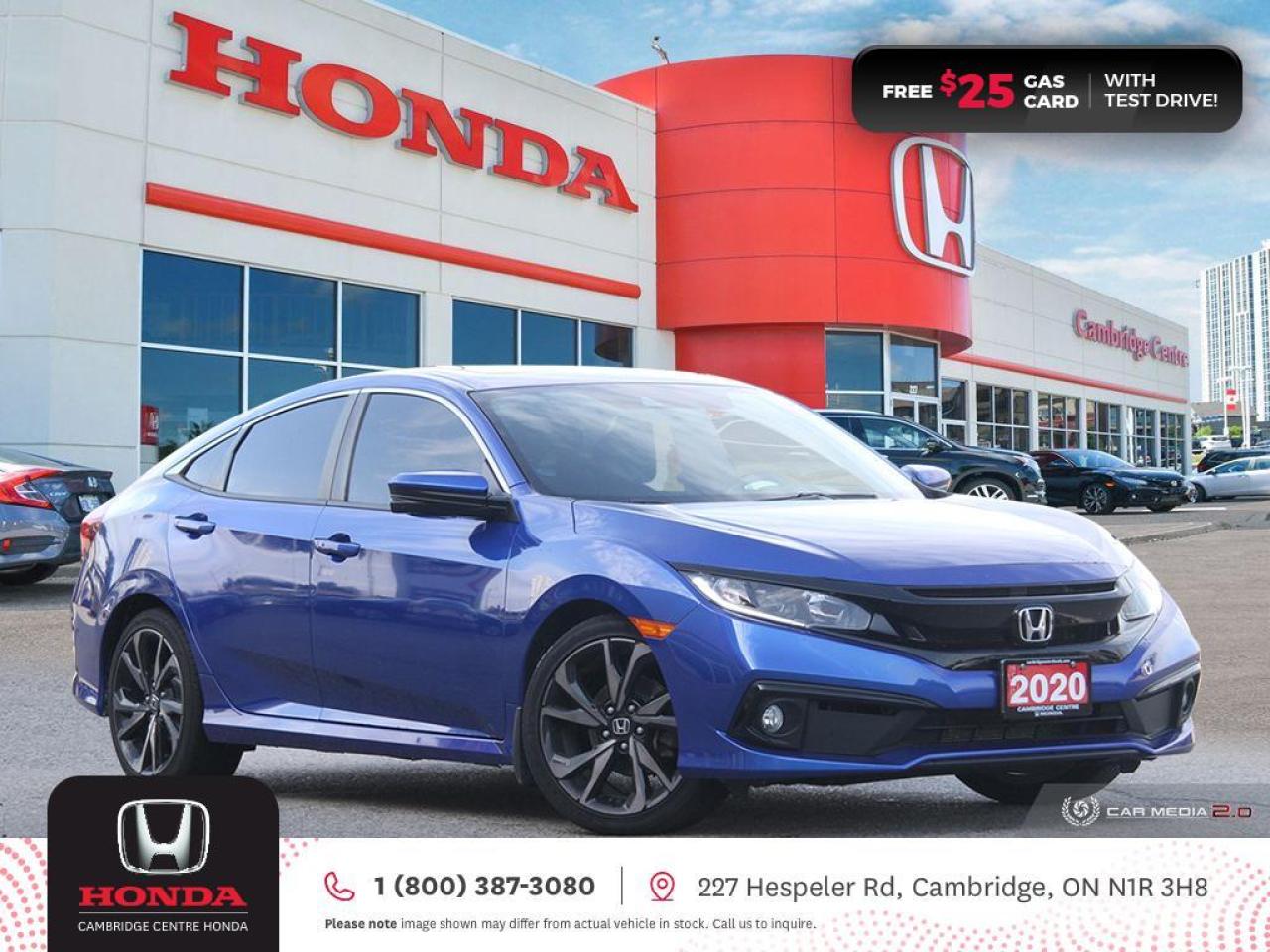 Used 2020 Honda Civic Sport APPLE CARPLAY™/ANDROID AUTO™ | REARVIEW CAMERA | POWER SUNROOF for sale in Cambridge, ON
