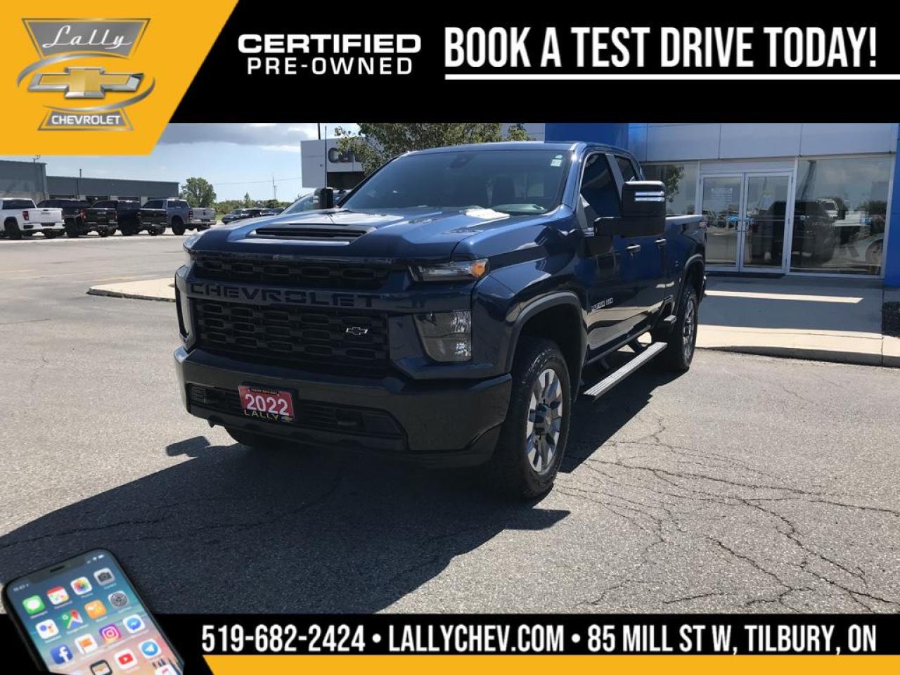 Used 2022 Chevrolet Silverado 2500 HD Custom LOW KM'S , 2500HD , CUSTOM 4X4, DOUBLE CAB, for sale in Tilbury, ON