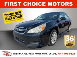 Welcome to First Choice Motors, the largest car dealership in Toronto of pre-owned cars, SUVs, and vans priced between $5000-$15,000. With an impressive inventory of over 300 vehicles in stock, we are dedicated to providing our customers with a vast selection of affordable and reliable options. <br><br>Were thrilled to offer a used 2011 Subaru Legacy LIMITED, black color with 162,000km (STK#6532) This vehicle was $11990 NOW ON SALE FOR $9990. It is equipped with the following features:<br>- Automatic Transmission<br>- Leather Seats<br>- Sunroof<br>- Heated seats<br>- Bluetooth<br>- All wheel drive<br>- Alloy wheels<br>- Power windows<br>- Power locks<br>- Power mirrors<br>- Air Conditioning<br><br>At First Choice Motors, we believe in providing quality vehicles that our customers can depend on. All our vehicles come with a 36-day FULL COVERAGE warranty. We also offer additional warranty options up to 5 years for our customers who want extra peace of mind.<br><br>Furthermore, all our vehicles are sold fully certified with brand new brakes rotors and pads, a fresh oil change, and brand new set of all-season tires installed & balanced. You can be confident that this car is in excellent condition and ready to hit the road.<br><br>At First Choice Motors, we believe that everyone deserves a chance to own a reliable and affordable vehicle. Thats why we offer financing options with low interest rates starting at 7.9% O.A.C. Were proud to approve all customers, including those with bad credit, no credit, students, and even 9 socials. Our finance team is dedicated to finding the best financing option for you and making the car buying process as smooth and stress-free as possible.<br><br>Our dealership is open 7 days a week to provide you with the best customer service possible. We carry the largest selection of used vehicles for sale under $9990 in all of Ontario. We stock over 300 cars, mostly Hyundai, Chevrolet, Mazda, Honda, Volkswagen, Toyota, Ford, Dodge, Kia, Mitsubishi, Acura, Lexus, and more. With our ongoing sale, you can find your dream car at a price you can afford. Come visit us today and experience why we are the best choice for your next used car purchase!<br><br>All prices exclude a $10 OMVIC fee, license plates & registration  and ONTARIO HST (13%)