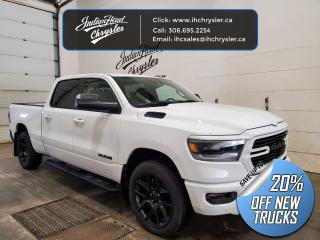 <b>Navigation,  Heated Seats,  4G Wi-Fi,  Heated Steering Wheel,  Forward Collision Alert!</b><br> <br> <br> <br>  Make light work of tough jobs in this 2024 Ram 1500, with exceptional towing, torque and payload capability. <br> <br>The Ram 1500s unmatched luxury transcends traditional pickups without compromising its capability. Loaded with best-in-class features, its easy to see why the Ram 1500 is so popular. With the most towing and hauling capability in a Ram 1500, as well as improved efficiency and exceptional capability, this truck has the grit to take on any task.<br> <br> This white Crew Cab 4X4 pickup   has a 8 speed automatic transmission and is powered by a  395HP 5.7L 8 Cylinder Engine.<br> <br> Our 1500s trim level is Sport. This RAM 1500 Sport throws in some great comforts such as power-adjustable heated front seats with lumbar support, dual-zone climate control, power-adjustable pedals, deluxe sound insulation, and a heated leather-wrapped steering wheel. Connectivity is handled by an upgraded 12-inch display powered by Uconnect 5W with inbuilt navigation, mobile internet hotspot access, smart device integration, and a 10-speaker audio setup. Additional features include power folding exterior mirrors, a power rear window with defrosting, class II towing equipment including a hitch, wiring harness and trailer sway control, heavy-duty suspension, cargo box lighting, and a locking tailgate. This vehicle has been upgraded with the following features: Navigation,  Heated Seats,  4g Wi-fi,  Heated Steering Wheel,  Forward Collision Alert,  Climate Control,  Aluminum Wheels. <br><br> View the original window sticker for this vehicle with this url <b><a href=http://www.chrysler.com/hostd/windowsticker/getWindowStickerPdf.do?vin=1C6SRFTT8RN147262 target=_blank>http://www.chrysler.com/hostd/windowsticker/getWindowStickerPdf.do?vin=1C6SRFTT8RN147262</a></b>.<br> <br>To apply right now for financing use this link : <a href=https://www.indianheadchrysler.com/finance/ target=_blank>https://www.indianheadchrysler.com/finance/</a><br><br> <br/> Weve discounted this vehicle $11341. See dealer for details. <br> <br>At Indian Head Chrysler Dodge Jeep Ram Ltd., we treat our customers like family. That is why we have some of the highest reviews in Saskatchewan for a car dealership!  Every used vehicle we sell comes with a limited lifetime warranty on covered components, as long as you keep up to date on all of your recommended maintenance. We even offer exclusive financing rates right at our dealership so you dont have to deal with the banks.
You can find us at 501 Johnston Ave in Indian Head, Saskatchewan-- visible from the TransCanada Highway and only 35 minutes east of Regina. Distance doesnt have to be an issue, ask us about our delivery options!

Call: 306.695.2254<br> Come by and check out our fleet of 30+ used cars and trucks and 80+ new cars and trucks for sale in Indian Head.  o~o