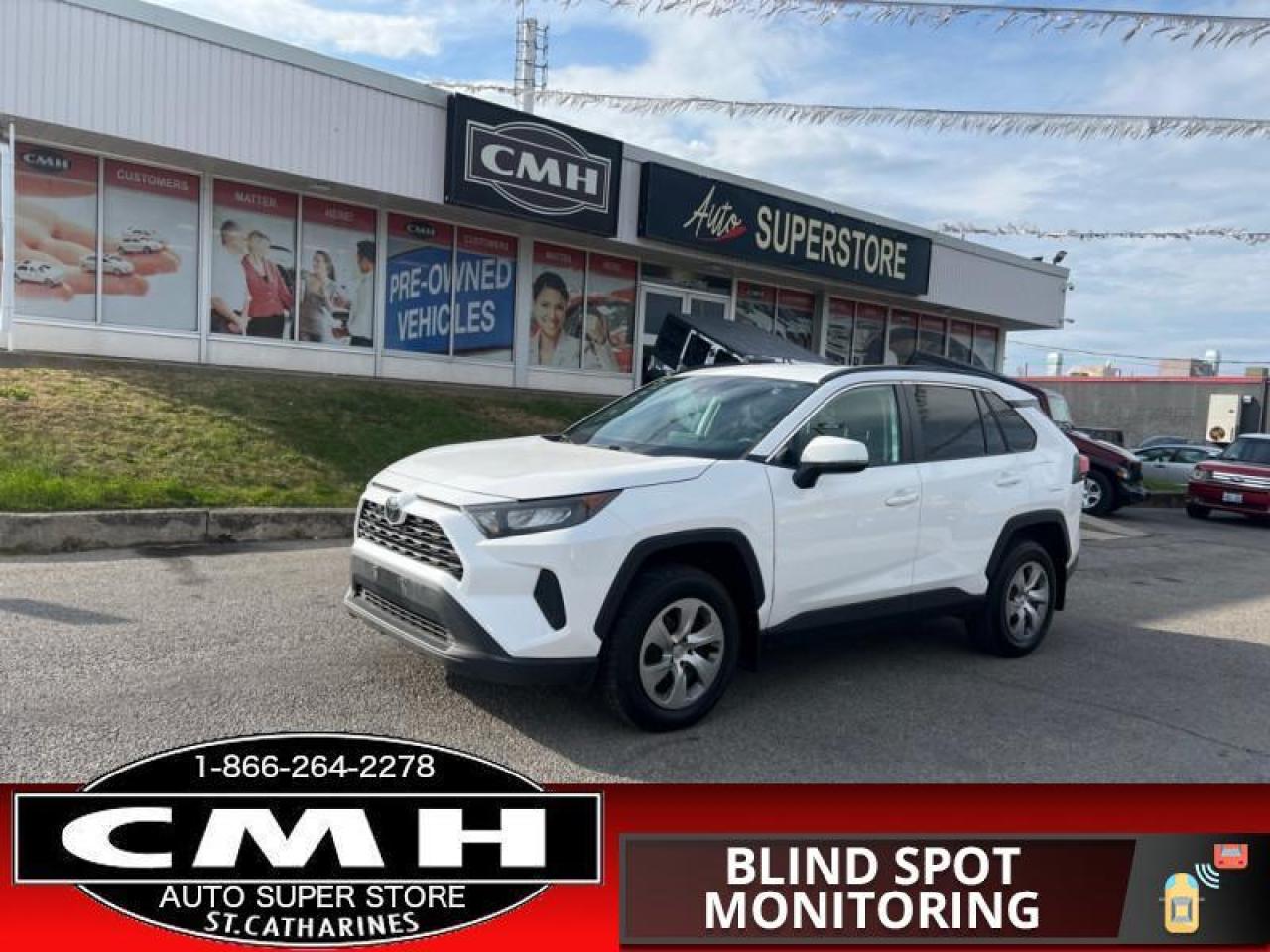 <b>GREAT FEATURES !! REAR CAMERA, LANE TRACING, PRE COLLISION SENSORS, BLIND SPOT, CROSS TRAFFIC ALERT, ADAPTIVE RADAR CRUISE CONTROL, AUTO HIGH BEAM, BLUETOOTH, STEERING WHEEL AUDIO CONTROLS, TOUCH DISPLAY, HEATED SEATS, POWER GROUP, A/C</b><br>      This  2019 Toyota RAV4 is for sale today. <br> <br>Introducing the all-new 2019 Toyota RAV4, a radical redesign of a storied legend. While the RAV4 is loaded with modern creature comforts, conveniences, and safety, this SUV is still true to its roots with incredible capability. Make new and exciting memories in this ultra efficient Toyota RAV4! This  SUV has 103,033 kms. Its  white in colour  . It has an automatic transmission and is powered by a  203HP 2.5L 4 Cylinder Engine. <br> <br> Our RAV4s trim level is LE. This RAV4 LE comes with some impressive features such as sport, ECO & normal driving modes, a 7 inch touchscreen with Entune Audio 3.0, Apple CarPlay, USB and aux inputs, heated front seats, remote keyless entry, steering wheel with audio controls and a rear view camera. Additional features includes LED headlights, heated power mirrors, Toyota Safety Sense 2.0, dynamic radar cruise control, automatic highbeam assist, blind spot monitoring with rear cross traffic alert, and lane keep assist with lane departure warning plus much more.<br> <br>To apply right now for financing use this link : <a href=https://www.cmhniagara.com/financing/ target=_blank>https://www.cmhniagara.com/financing/</a><br><br> <br/><br>Trade-ins are welcome! Financing available OAC ! Price INCLUDES a valid safety certificate! Price INCLUDES a 60-day limited warranty on all vehicles except classic or vintage cars. CMH is a Full Disclosure dealer with no hidden fees. We are a family-owned and operated business for over 30 years! o~o
