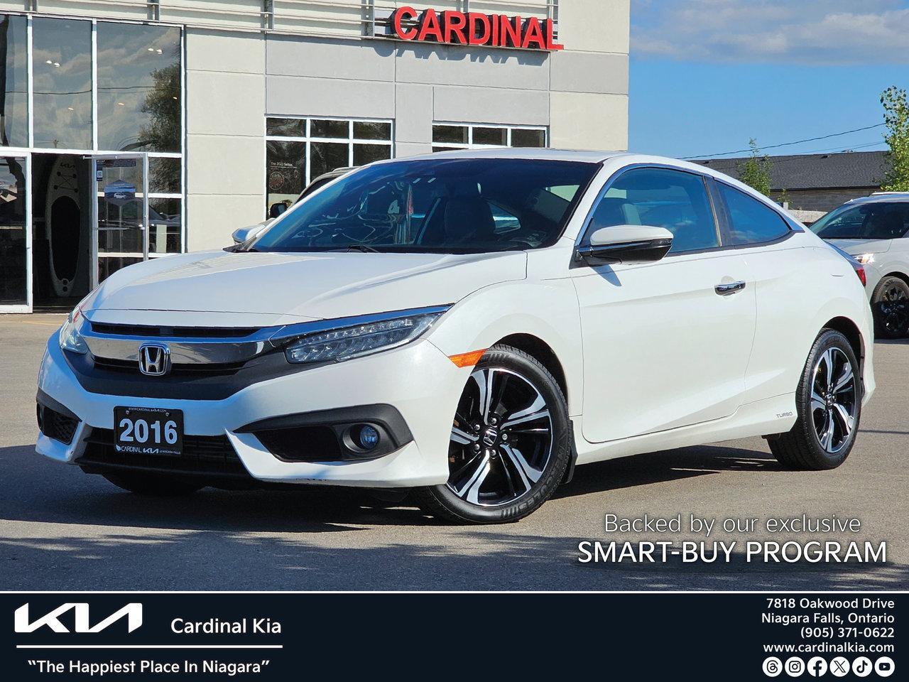 Used 2016 Honda Civic COUPE Touring, Navi, Bluetooth, Heated Seats for sale in Niagara Falls, ON