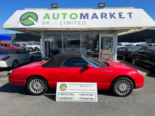 CALL OR TEXT REG @ 6-0-4-9-9-9-0-2-5-1 FOR INFO & TO CONFIRM WHICH LOCATION.<br /><br />FORD THUNDERBIRD DELUXE CONVERTIBLE IN GREAT SHAPE. THROUGH THE SHOP, FULLY INSPECTED AND READY TO GO. VERY NICE INSIDE AND OUT. GET IT BEFORE IT'S SNAPPED UP BY A COLLECTOR!<br /><br />2 LOCATIONS TO SERVE YOU, BE SURE TO CALL FIRST TO CONFIRM WHERE THE VEHICLE IS.<br /><br />We are a family owned and operated business since 1983 and we are committed to offering outstanding vehicles backed by exceptional customer service, now and in the future.<br />Whatever your specific needs may be, we will custom tailor your purchase exactly how you want or need it to be. All you have to do is give us a call and we will happily walk you through all the steps with no stress and no pressure.<br /><br />                                            WE ARE THE HOUSE OF YES!<br /><br />ADDITIONAL BENEFITS WHEN BUYING FROM SK AUTOMARKET:<br /><br />-ON SITE FINANCING THROUGH OUR 17 AFFILIATED BANKS AND VEHICLE                                                                                                                      FINANCE COMPANIES.<br />-IN HOUSE LEASE TO OWN PROGRAM.<br />-EVERY VEHICLE HAS UNDERGONE A 120 POINT COMPREHENSIVE INSPECTION.<br />-EVERY PURCHASE INCLUDES A FREE POWERTRAIN WARRANTY.<br />-EVERY VEHICLE INCLUDES A COMPLIMENTARY BCAA MEMBERSHIP FOR YOUR SECURITY.<br />-EVERY VEHICLE INCLUDES A CARFAX AND ICBC DAMAGE REPORT.<br />-EVERY VEHICLE IS GUARANTEED LIEN FREE.<br />-DISCOUNTED RATES ON PARTS AND SERVICE FOR YOUR NEW CAR AND ANY OTHER   FAMILY CARS THAT NEED WORK NOW AND IN THE FUTURE.<br />-40 YEARS IN THE VEHICLE SALES INDUSTRY.<br />-A+++ MEMBER OF THE BETTER BUSINESS BUREAU.<br />-RATED TOP DEALER BY CARGURUS 2 YEARS IN A ROW<br />-MEMBER IN GOOD STANDING WITH THE VEHICLE SALES AUTHORITY OF BRITISH   COLUMBIA.<br />-MEMBER OF THE AUTOMOTIVE RETAILERS ASSOCIATION.<br />-COMMITTED CONTRIBUTOR TO OUR LOCAL COMMUNITY AND THE RESIDENTS OF BC.<br /> $495 Documentation fee and applicable taxes are in addition to advertised prices.<br />LANGLEY LOCATION DEALER# 40038<br />S. SURREY LOCATION DEALER #9987<br />