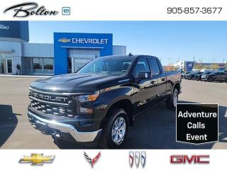 <b>WT Value Package, Safety Package, Spray-In Bedliner, 17 inch Aluminum Wheels!</b><br> <br> <br> <br>  No matter where youre heading or what tasks need tackling, theres a premium and capable Silverado 1500 thats perfect for you. <br> <br>This 2024 Chevrolet Silverado 1500 stands out in the midsize pickup truck segment, with bold proportions that create a commanding stance on and off road. Next level comfort and technology is paired with its outstanding performance and capability. Inside, the Silverado 1500 supports you through rough terrain with expertly designed seats and robust suspension. This amazing 2024 Silverado 1500 is ready for whatever.<br> <br> This black Double Cab 4X4 pickup   has an automatic transmission and is powered by a  355HP 5.3L 8 Cylinder Engine.<br> <br> Our Silverado 1500s trim level is Work Truck. This rugged Silverado Work Truck was built for a no-nonsense, hard working type of person. All work and no play makes for a dull day, so this pickup truck is equipped with the Chevrolet Infotainment 3 System that features Apple CarPlay, Android Auto, and USB charging ports so your crews equipment is always ready to go. Remote keyless entry, power windows, and air conditioning offer modern convenience and comfort, while lane keep assist, automatic emergency braking, intellibeam automatic high beams, and an HD rear view camera keep your crew safe. The useful Teen Driver systems also allows you to track driving habits and restrict certain features once you hand over the keys. This vehicle has been upgraded with the following features: Wt Value Package, Safety Package, Spray-in Bedliner, 17 Inch Aluminum Wheels. <br><br> <br>To apply right now for financing use this link : <a href=http://www.boltongm.ca/?https://CreditOnline.dealertrack.ca/Web/Default.aspx?Token=44d8010f-7908-4762-ad47-0d0b7de44fa8&Lang=en target=_blank>http://www.boltongm.ca/?https://CreditOnline.dealertrack.ca/Web/Default.aspx?Token=44d8010f-7908-4762-ad47-0d0b7de44fa8&Lang=en</a><br><br> <br/> See dealer for details. <br> <br>At Bolton Motor Products, we offer new Chevrolet, Cadillac, Buick, GMC cars and trucks in Bolton, along with used cars, trucks and SUVs by top manufacturers. Our sales staff will help you find that new or used car you have been searching for in the Bolton, Brampton, Nobleton, Kleinburg, Vaughan, & Maple area. o~o