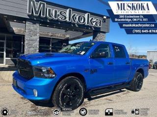 This RAM 1500 EXPRESS, with a 5.7L HEMI V-8 engine engine, features a 8-speed automatic transmission, and generates 20 highway/15 city L/100km. Find this vehicle with only 27 kilometers!  RAM 1500 EXPRESS Options: This RAM 1500 EXPRESS offers a multitude of options. Technology options include: 1 LCD Monitor In The Front, AM/FM/Satellite-Prep w/Seek-Scan, Clock, Voice Activation, Radio Data System and External Memory Control, GPS Antenna Input, Radio: Uconnect 3 w/5 Display, grated Voice Command w/Bluetooth.  Safety options include Variable Intermittent Wipers, 1 LCD Monitor In The Front, Power Door Locks, Airbag Occupancy Sensor, Curtain 1st And 2nd Row Airbags.  Visit Us: Find this RAM 1500 EXPRESS at Muskoka Chrysler today. We are conveniently located at 380 Ecclestone Dr Bracebridge ON P1L1R1. Muskoka Chrysler has been serving our local community for over 40 years. We take pride in giving back to the community while providing the best customer service. We appreciate each and opportunity we have to serve you, not as a customer but as a friend