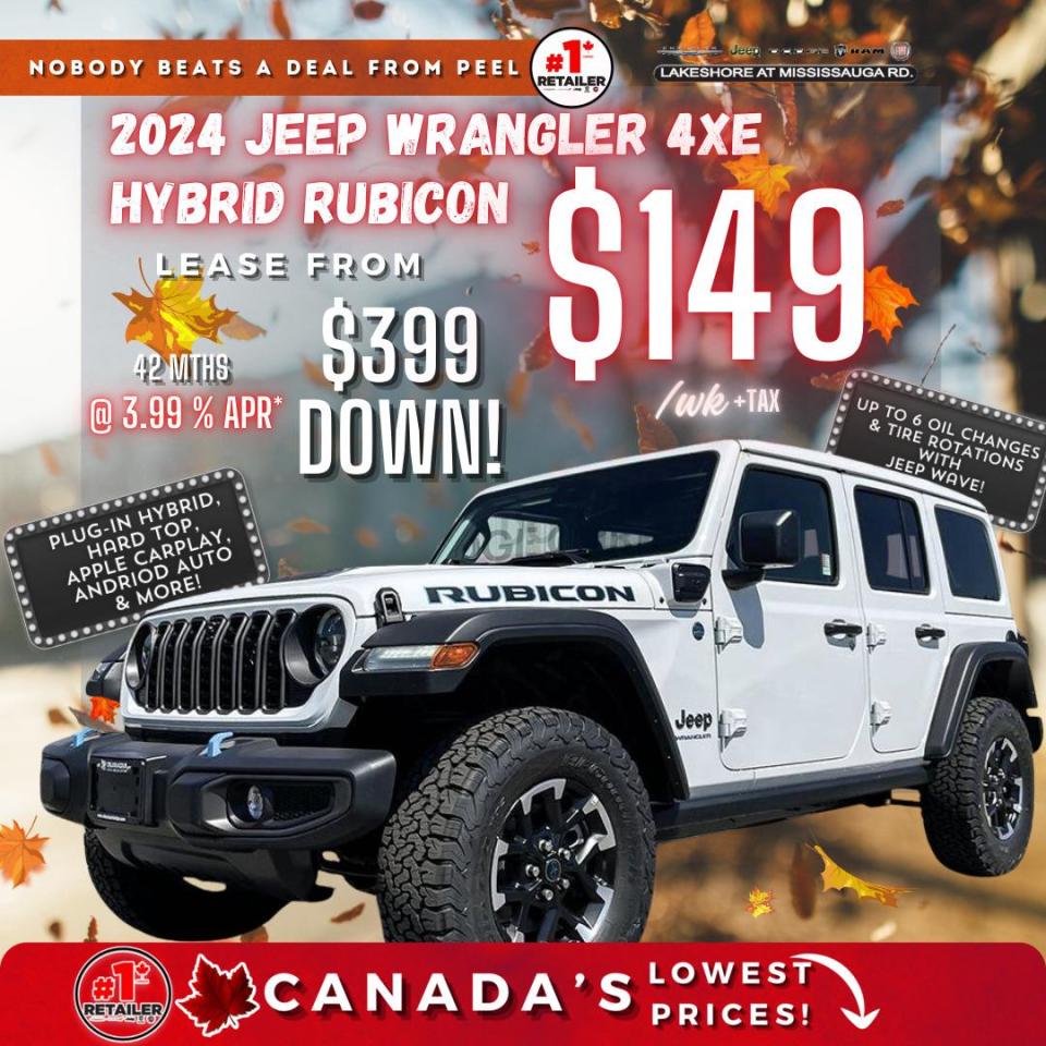 New 2024 Jeep Wrangler 4xe Hybrid Rubicon for sale in Mississauga, ON