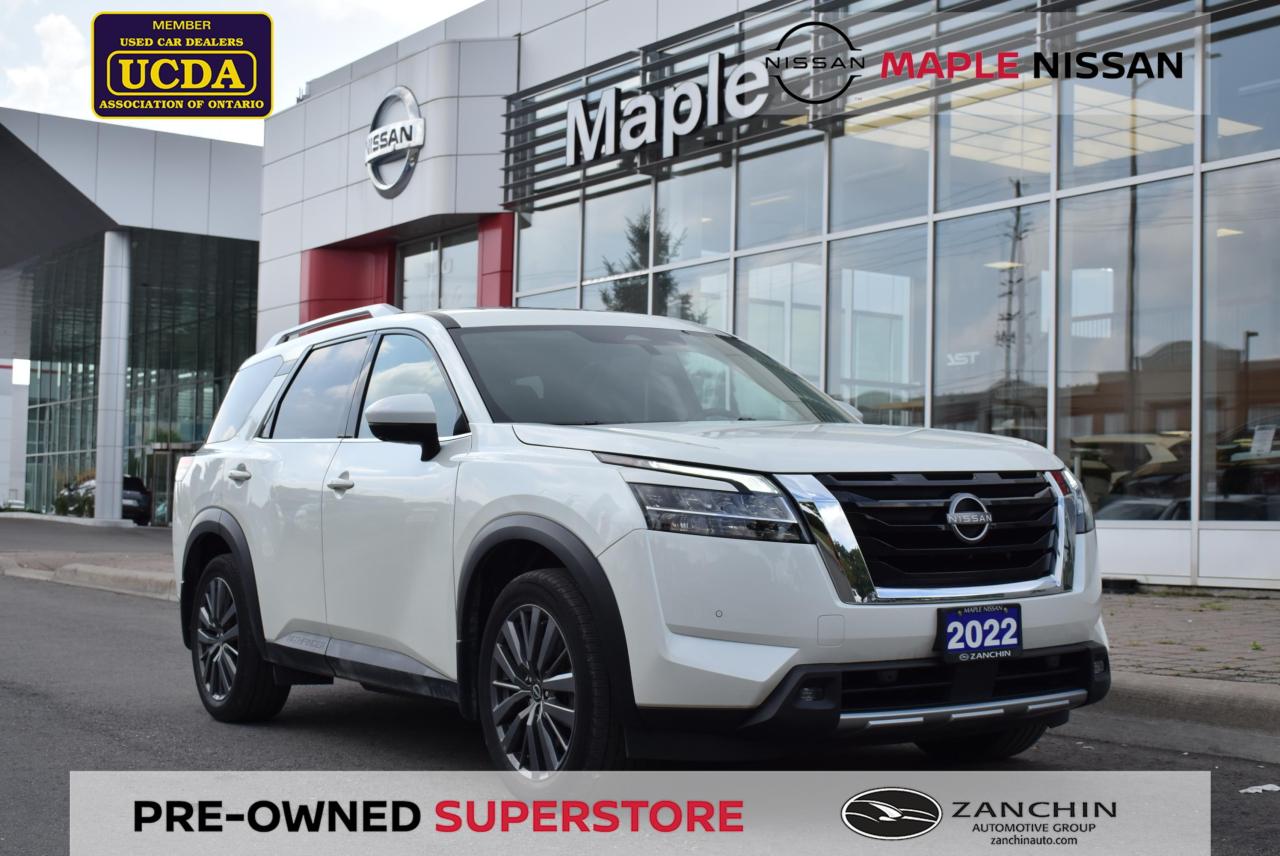 [7SEATER] [ONE OWNER] [CLEAN CARFAX] [ONTARIO VEHICLE] [CERTIFIED] [LEASE RETURN]

This vehicle is eligible for Nissans Certified Pre-Owned Program.

4WD, 20 Alloys, V6 Engine, Cruise Control, Bluetooth, Navigation, ProPILOT Assist with Navi-Link, Intelligent Forward Collision Warning, Intelligent Emergency Braking with Pedestrian Detection, Rear Automatic Braking, Lane Departure Warning, Blind Spot Warning, Rear Cross Traffic Alert, Front & Rear Sonar System, Intelligent Blind Spot Intervention, Intelligent Lane Intervention, Panoramic Moonroof, Intelligent Driver Alertness, Intelligent Around View Monitor, Remote Start, Heated Seats, Heated Steering Wheel, Tri-Zone Automatic Temperature Control, Wireless Apple CarPlay, Android Auto, BOSE Audio System, Wireless Charging Pad, Motion Activated Liftgate, Traffic Sign Recognition, Power & Memory Seat, Heated Outboard 2nd Row Seats, Auto-Dimming Rear View Mirror, HomeLink System, Tow Hitch Receiver with 7-Pin Wiring Harness, Wi-Fi Hotspot Capabilities, USB Ports, and much more!

Priced to bring you the BEST value!

All Maple Nissan Pre-Owned Vehicles are backed by:
30 Days/2000 Km Comprehensive
90 Days/6000 Km Powertrain Warranty
Maple Nissans In House 7 Days/500 Km Exchange Policy

Factory backed Certified Pre-Owned Vehicle Warranty includes:
24 Hour Roadside Assistance for 72 Months/120,000Km
72 Months/120,000Km Limited Warranty
169-point inspection

$0 Down Financing available. We work with Good credit, Bad credit and No Credit. Our Team of Experienced Finance Managers are ready to help with any of your credit needs. Call or visit today and Finance the car of your choice. Financing is available on approved credit and select terms!

All our vehicles are fully certified, meticulously detailed and professionally reconditioned with Nissan OEM parts by our factory trained licensed technicians to the highest standards possible. Industry-leading tools provide us with unprecedented information about the history and condition of all our vehicles.

ALL TRADES ARE WELCOME! We will buy your car, even if you dont buy ours. Come in today for a FREE Evaluation of your vehicle. Call us today to schedule an exclusive test drive!

WELCOME TO THE MAPLE NISSAN FAMILY! Maple Nissan is proud to offer exceptional vehicles at unbelievable prices with a large selection of premium pre-owned vehicles. Maple Nissan is proud to be part of Zanchin Automotive Group; Ontarios Largest Automotive Group representing 18 Brands and over 32 Dealerships!
