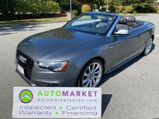 Used 2014 Audi A5 CONVERTIBLE, AWD, S-LINE, NAVI, LOADED, FINANCING, WARRANTY, INSPECTED BCAA MBSHP! for sale in Surrey, BC
