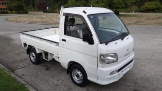 2005 Daihatsu Hijet Right Hand Drive Manual Transmission, 4WD, 2 door, Gasoline 4 cylinder engine, 4WD, AM/FM radio, white exterior, grey interior, cloth. Certification and decal valid until April 2024. $8,870.00 plus $375 processing fee, $9,245.00 total payment obligation before taxes.  Listing report, warranty, contract commitment cancellation fee, financing available on approved credit (some limitations and exceptions may apply). All above specifications and information is considered to be accurate but is not guaranteed and no opinion or advice is given as to whether this item should be purchased. We do not allow test drives due to theft, fraud and acts of vandalism. Instead we provide the following benefits: Complimentary Warranty (with options to extend), Limited Money Back Satisfaction Guarantee on Fully Completed Contracts, Contract Commitment Cancellation, and an Open-Ended Sell-Back Option. Ask seller for details or call 604-522-REPO(7376) to confirm listing availability.