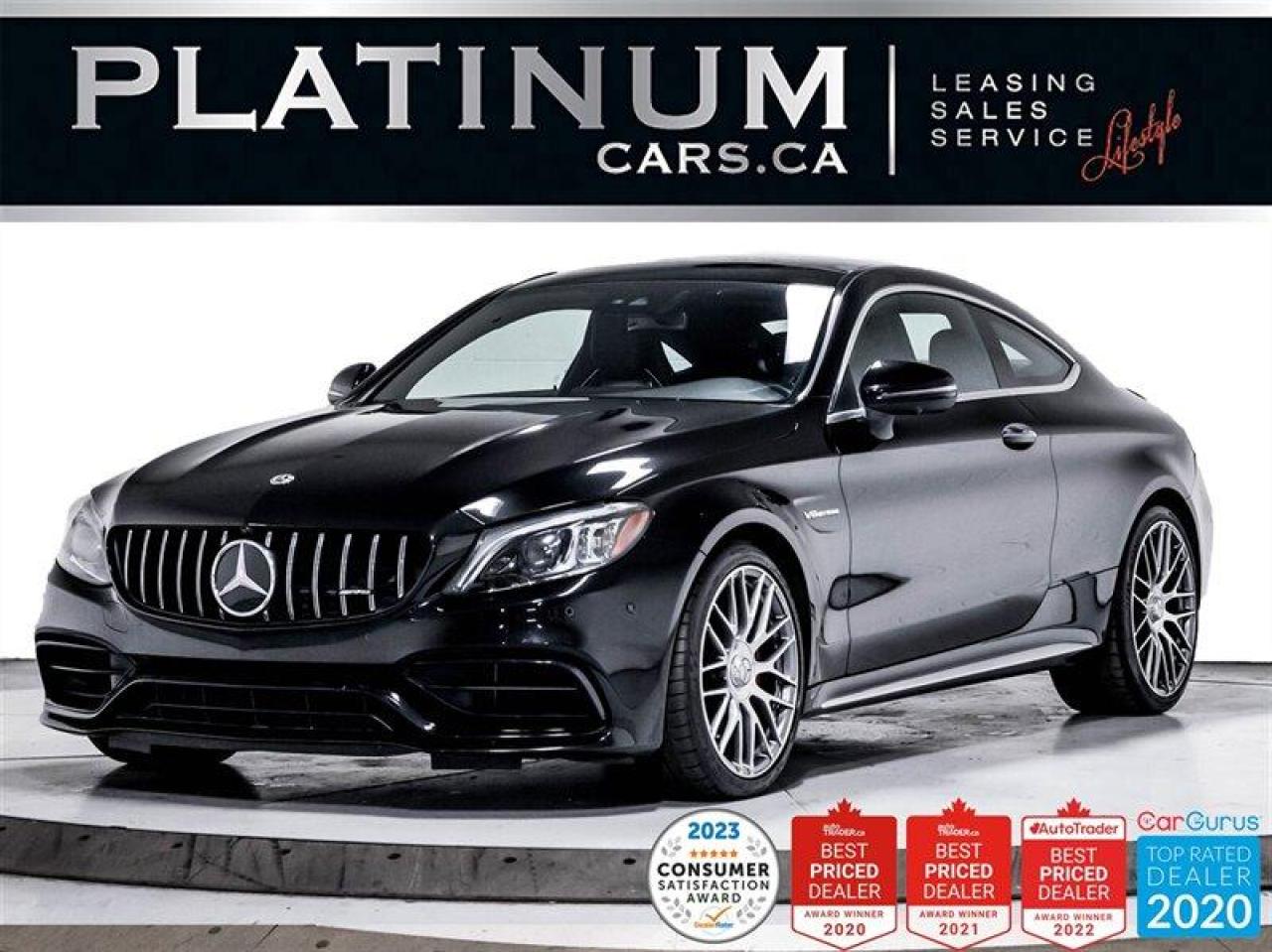 2020 MERCEDES BENZ AMG C63 S COUPE | 503HP | 4.0L V8 |AMG DINAMICA CARBON FIBER INTERIOR |

| BITURBO | MEMORY SEATS | POWER SEATS | SWITCHABLE EXHAUST SYSTEM | APPLE CARPLAY

| ANDROID AUTO | DYNAMIC SELECT | ALCANTARA AND LEATHER STEERING WHEEL | AMG SPORT STEERING WHEEL

| PADDLE SHIFTERS | DRIVING ASSISTANCE | HEATED SEATS | NAVIGATION | 360 CAMERA | ADAPTIVE CRUISE

ASSIST | BLIND SPOT ASSIST | BURMESTER SOUND SYSTEM |PARKING SENSORS | CLEAN CARFAX | LOCAL ONTARIO VEHICLE



 



The 2020 Mercedes-Benz AMG C63 S is an icon of the high performance sports coupe, this C63 S comes

with 4.0L Twin Turbo V8 producing 503hp and 516ft. lbs. of torque. It sounds and feels like an absolute

beast on the road, every blip of the throttle will put a smile on your face. This is also the last

C63 generation with the big V8 engines, so do not miss your chance in getting this car. It comes in

Black exterior color and a Two Tone Black and Red Nappa Leather interior to match along with a Sport

Leather And Alacantara Carbon Fiber Steering Wheel with Carbon Fiber interior Trim.



 



The C63 S also comes with AMG Exterior and Interior Package which means that looks have been enhanced

with AMG style elements like Bumpers, Side skirts, Spoiler Lip, AMG Performance Seats and Steering

Wheel. The Night Package comes with blacked out Grille and other exterior elements.



 



A COMAND Navigation system (Voice Command), and 360, Back Up Camera with Parking Assist will provide

you with a guidance when you need it. Youll also enjoy convenient features like a Multifunctional

Steering Wheel, Paddle Shifters, Heated Power/Memory Seats, Bluetooth and USB connectivity, Xenon

lights, Rain sensing wipers, Comfort Access. To protect occupants, this car comes with safety features

like front/side curtain airbags, traction and stability control, and big anti-lock-brakes.



 



WE WELCOME YOUR TRADE at the highest value. SAME DAY, EASY APPROVALS. FINANCING and LEASING options

on most vehicles, as well as extended warranties, and aftermarket services. We are connected to all

banks and leasing companies - all at the lowest rates and payments. No-HASSLE, No-HAGGLE, just the

BEST PRICE UP-FRONT.



 



Since 2004, Platinum Cars took the concept of Platinum Lifestyle to a whole new level by offering

many of the worlds most pristine vehicles, such as Aston Martin, BMW, Bentley, Ferrari, Hummer, Land

Rover, Lamborghini, Maserati, Mercedes-Benz, Porsche, Rolls-Royce and much more. Check out our website

for our full inventory listing at http://www.platinumcars.ca, or simply stop by and visit our 65,000

sq.ft indoor showroom. Running strong as an independent dealership, we serve guests all across Canada.

By understanding the lifestyle of each guest, we provide an immaculate collection of the best luxury

and exotic vehicles on the market. We gladly provide the full history report on every vehicle.



 



As per OMVIC regulations: Vehicle is not drivable, not certified and not e-tested. Certification is

available for $899. Each Platinum client is a satisfied guest, GUARANTEED!



 



Serving ALL OF CANADA AND U.S.A, we will help with the transportation and paperwork. For all Canadian

buyers, you will only pay your provincial tax. For all American clients, you will take advantage of

the low exchange rate. Give us an opportunity, and youll see why Platinum Cars is THE LARGEST and

FASTEST growing Luxury Car Dealership in Canada!