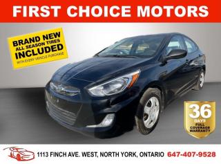 Welcome to First Choice Motors, the largest car dealership in Toronto of pre-owned cars, SUVs, and vans priced between $5000-$15,000. With an impressive inventory of over 300 vehicles in stock, we are dedicated to providing our customers with a vast selection of affordable and reliable options. <br><br>Were thrilled to offer a used 2017 Hyundai Accent GLS, black color with 172,000km (STK#6566) This vehicle was $11990 NOW ON SALE FOR $9990. It is equipped with the following features:<br>- Automatic Transmission<br>- Sunroof<br>- Heated seats<br>- Bluetooth<br>- Power windows<br>- Power locks<br>- Power mirrors<br>- Air Conditioning<br><br>At First Choice Motors, we believe in providing quality vehicles that our customers can depend on. All our vehicles come with a 36-day FULL COVERAGE warranty. We also offer additional warranty options up to 5 years for our customers who want extra peace of mind.<br><br>Furthermore, all our vehicles are sold fully certified with brand new brakes rotors and pads, a fresh oil change, and brand new set of all-season tires installed & balanced. You can be confident that this car is in excellent condition and ready to hit the road.<br><br>At First Choice Motors, we believe that everyone deserves a chance to own a reliable and affordable vehicle. Thats why we offer financing options with low interest rates starting at 7.9% O.A.C. Were proud to approve all customers, including those with bad credit, no credit, students, and even 9 socials. Our finance team is dedicated to finding the best financing option for you and making the car buying process as smooth and stress-free as possible.<br><br>Our dealership is open 7 days a week to provide you with the best customer service possible. We carry the largest selection of used vehicles for sale under $9990 in all of Ontario. We stock over 300 cars, mostly Hyundai, Chevrolet, Mazda, Honda, Volkswagen, Toyota, Ford, Dodge, Kia, Mitsubishi, Acura, Lexus, and more. With our ongoing sale, you can find your dream car at a price you can afford. Come visit us today and experience why we are the best choice for your next used car purchase!<br><br>All prices exclude a $10 OMVIC fee, license plates & registration  and ONTARIO HST (13%)
