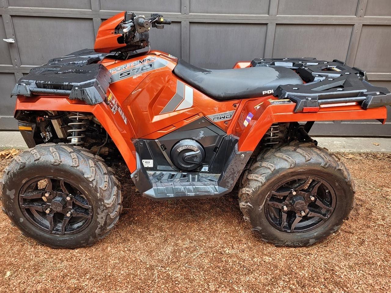 <p>1-Owner, Financing Available & Trade-ins Welcome!</p><p>Premium Orange Rust, Automotive style paint with custom graphics.</p><p>THE BEST-SELLING SPORTSMAN OF ALL TIME</p><p>LEGENDARY TOUGH SPORTSMAN 570s</p><p>The best-selling Automatic 4x4 ATV of all time is back with epic riding and legendary handling.</p><p>RIDE HARDER</p><p>Legendary Sportsman&reg; riding and handling allow you to navigate the tightest corners and conquer the toughest terrain. Independent Rear Suspension and an industry-best 9.25&rdquo; of suspension travel keep you riding comfortably and confidently all-day long.</p><p>GO FURTHER</p><p>The rider-inspired design takes you further down the trail with 11&rdquo; of obstacle-dominating ground clearance. The industry&rsquo;s fastest-engaging all-wheel drive (AWD) pulls you around corners and over rocks without stopping.</p><p>DO MORE</p><p>Handle any task in confidence with the 2020 factory-installed receiver hitch and up to 1,500 lb in towing capacity. Get 485 lb payload capacity and a combined 270 lb front & rear rack capacity.</p><p>High Output Electric Power Steering</p><p>Engine Braking System (EBS)</p><p>&nbsp;</p>