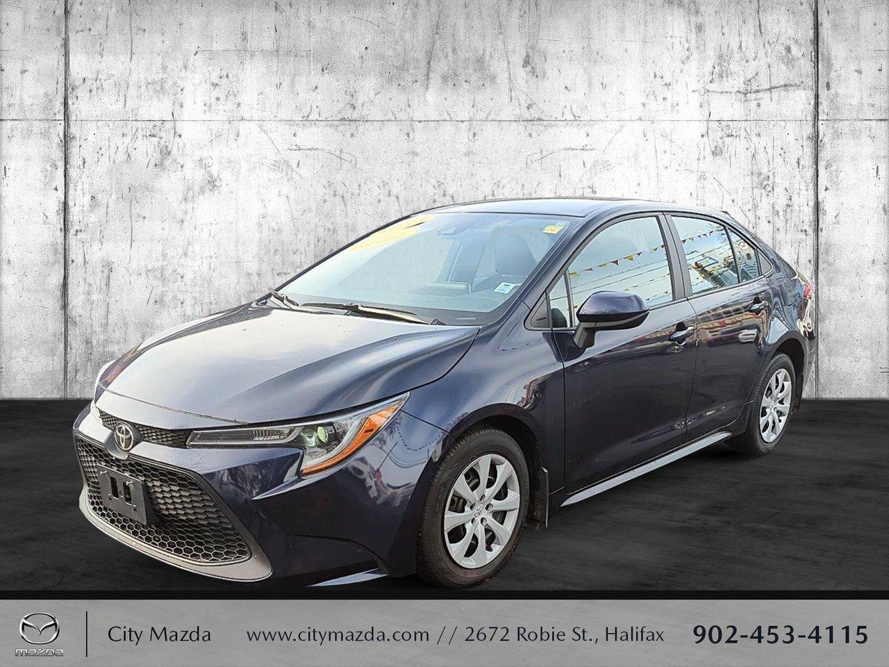 <em><strong>ONLY $110 PER WEEK, 0 DOWN PAYMENT, TAXES AND LICENSE INCLUDED, O.A.C.</strong></em>

<em><strong>2021 COROLLA LE SEDAN, 4 CYLINDER, AUTOMATIC WITH POWER WINDOWS, POWER LOCKS, TILT AND TELESCOPIC STEERING, HEATED FRONT SEATS, RAINSENSE WIPERS, AM/FM STEREO WITH MP3 PLAYER, DRIVERS INFORMATION CENTER, CLIMATE CONTROL, BACK UP CAMERA, REMOTE KEYLESS ENTRY AND MORE. 12 TO CHOOSE FROM. </strong></em>

<em><strong>60 POINT INSPECTION WITH A NO CHARGE 3 MONTH OR 6000KM COMPREHENSIVE WARRANTY, $100 GAS CARD AND A FULL TANK OF GAS. CALL TODAY FOR YOUR TEST DRIVE.</strong></em>

<em><strong>NO SURPRISE PRICING</strong></em>

<em><strong>We at, City Mazda and, City Pre-Owned strive for excellence and customer satisfaction. We are a locally owned, independent dealership that has been proudly serving the Maritimes for 36 years and counting! Every retail checked vehicle goes through an extensive inspection process to insure the best quality and standard we can offer. Our financial team can offer many different options to fit any need! We look forward to earning your business and become your “One Stop Shop” for any and ALL of your automotive needs! Find us on Facebook to follow our events and news! Ask about our FAMOUS maintenance plans! Contact us today, we welcome you to the CITY MAZDA PRE OWNED family in advance;  you will not be disappointed!</strong></em>