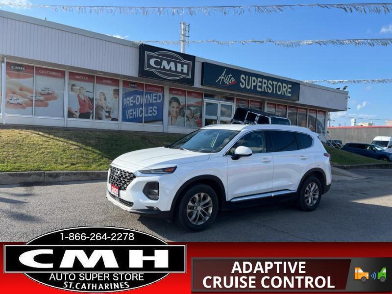 <b>ALL WHEEL DRIVE !! REAR CAMERA, ADAPTIVE CRUISE CONTROL, START-STOP, BLUETOOTH, APPLE CARPLAY, ANDROID AUTO, STEERING WHEEL AUDIO CONTROLS, CRUISE CONTROL, TOUCH DISPLAY SCREEN, HEATED SEATS, HEATED STEERING WHEEL, 17-INCH ALLOY WHEELS<br></b><br>      This  2020 Hyundai Santa Fe is for sale today. <br> <br>The Hyundai Santa Fe is all about making your drive safer, and it starts with the SuperStructure at its core. This frame is engineered with Advanced High Strength Steel for superior rigidity and strength to provide added protection in the event you cannot avoid a collision from happening. But beyond the strong foundation you are surrounded by a suite of available driver assistance technologies actively scanning your surroundings to help keep you safe on your journeys. Theyve been developed to help alert you to, and even avoid, unexpected dangers on the road and include the worlds first Safe Exit Assist technology. Discover an SUV that helps you protect not only you and your passengers, but also the people around you. This  SUV has 91,016 kms. Its  white in colour  . It has an automatic transmission and is powered by a  185HP 2.4L 4 Cylinder Engine. <br> <br> Our Santa Fes trim level is Essential. On top of amazing capability and seating and cargo space for the whole family, this capable and fun to drive SUV comes with a 7 inch touchscreen, Android Auto, Apple CarPlay, heated seats and steering wheel, Bluetooth, automatic headlamps, LED accent lighting, drive mode select, remote keyless entry, aluminum wheels, and fog lights.<br> <br>To apply right now for financing use this link : <a href=https://www.cmhniagara.com/financing/ target=_blank>https://www.cmhniagara.com/financing/</a><br><br> <br/><br>Trade-ins are welcome! Financing available OAC ! Price INCLUDES a valid safety certificate! Price INCLUDES a 60-day limited warranty on all vehicles except classic or vintage cars. CMH is a Full Disclosure dealer with no hidden fees. We are a family-owned and operated business for over 30 years! o~o