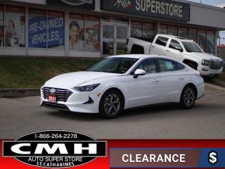<b>GREAT DRIVER ASSISTANCE FEATURES !! REAR CAMERA, ATTENTION WARNING, FORWARD SAFETY, LANE DEPARTURE WARNING, LANE KEEPING, BLIND SPOT, CROSS TRAFFIC ALERT, ADAPTIVE CRUISE CONTROL, PHONE PROJECTION, HEATED SEATS, HEATED STEERING WHEEL, REMOTE START</b><br>      This  2021 Hyundai Sonata is for sale today. <br> <br>The very stylish design of this 2021 Hyundai Sonata is only the beginning. Inside, youll be impressed by the vast amounts of features that make your drive better. Youll also feel added peace of mind with a number of available Hyundai SmartSense safety technologies that actively monitor your surroundings. For a look at the sedan of the future, check out this 2021 Hyundai Sonata.This  sedan has 81,531 kms. Its  white in colour  . It has an automatic transmission and is powered by a  191HP 2.5L 4 Cylinder Engine. <br> <br> Our Sonatas trim level is 2.5L Preferred. This Preferred Sonata comes with some of the best tech available, like Android Auto, Apple CarPlay, HD radio, touchscreen infotainment, soft touch interior materials, heated leather steering wheel, heated seats, remote start, adaptive cruise with stop and go, collision mitigation, and lane keep assist. You also get great style with alloy wheels, LED lighting with automatic headlamps and high beams, heated and powered side mirror turn signals and blind spot indicators, and chrome exterior trim.<br> <br>To apply right now for financing use this link : <a href=https://www.cmhniagara.com/financing/ target=_blank>https://www.cmhniagara.com/financing/</a><br><br> <br/><br>Trade-ins are welcome! Financing available OAC ! Price INCLUDES a valid safety certificate! Price INCLUDES a 60-day limited warranty on all vehicles except classic or vintage cars. CMH is a Full Disclosure dealer with no hidden fees. We are a family-owned and operated business for over 30 years! o~o
