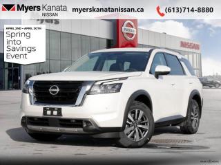 <b>Sunroof,  Navigation,  Leather Seats,  Apple CarPlay,  Android Auto!</b><br> <br> <br> <br>  Designed for versatility, this 2024 Pathfinder has all the adventure ready tech your active family needs. <br> <br>With all the latest safety features, all the latest innovations for capability, and all the latest connectivity and style features you could want, this 2024 Nissan Pathfinder is ready for every adventure. Whether its the urban cityscape, or the backcountry trail, this 2024Pathfinder was designed to tackle it with grace. If you have an active family, they deserve all the comfort, style, and capability of the 2024 Nissan Pathfinder.<br> <br> This pearl white SUV  has an automatic transmission and is powered by a  284HP 3.5L V6 Cylinder Engine.<br> <br> Our Pathfinders trim level is SL. This Pathfinder SL adds heated leather trimmed seats, driver memory settings, and a 120V outlet to this incredible SUV. This family hauler is ready for the city or the trail with modern features such as NissanConnect with navigation, touchscreen, and voice command, Apple CarPlay and Android Auto, paddle shifters, Class III towing equipment with hitch sway control, automatic locking hubs, alloy wheels, automatic LED headlamps, and fog lamps. Keep your family safe and comfortable with a heated leather steering wheel, a dual row sunroof, a proximity key with proximity cargo access, smart device remote start, power liftgate, collision mitigation, lane keep assist, blind spot intervention, front and rear parking sensors, and a 360-degree camera. This vehicle has been upgraded with the following features: Sunroof,  Navigation,  Leather Seats,  Apple Carplay,  Android Auto,  Power Liftgate,  Blind Spot Detection. <br><br> <br/>    6.49% financing for 84 months. <br> Payments from <b>$873.10</b> monthly with $0 down for 84 months @ 6.49% APR O.A.C. ( Plus applicable taxes -  $621 Administration fee included. Licensing not included.    ).  Incentives expire 2024-04-30.  See dealer for details. <br> <br><br> Come by and check out our fleet of 50+ used cars and trucks and 70+ new cars and trucks for sale in Kanata.  o~o