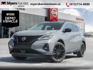 <b>Leather Seats,  Moonroof,  Navigation,  Memory Seats,  Power Liftgate!</b><br> <br> <br> <br>  With amazing tech and interior design, you can do more than carry passengers, you can host them in a comfy cabin. <br> <br>This 2024 Nissan Murano offers confident power, efficient usage of fuel and space, and an exciting exterior sure to turn heads. This uber popular crossover does more than settle for good enough. This Murano offers an airy interior that was designed to make every seating position one to enjoy. For a crossover that is more than just good looks and decent power, check out this well designed 2024 Murano. <br> <br> This bouldergray prl SUV  has an automatic transmission and is powered by a  260HP 3.5L V6 Cylinder Engine.<br> <br> Our Muranos trim level is Midnight Edition. This Midnight Edition is as dark as its name with a blacked-out exterior emphasized with illuminated kick plates. Additional features include a dual panel panoramic moonroof, heated leather seats, motion activated power liftgate, remote start with intelligent climate control, memory settings, ambient interior lighting, and a heated steering wheel for added comfort along with intelligent cruise with distance pacing, intelligent Around View camera, and traffic sign recognition for even more confidence. Navigation and Bose Premium Audio are added to the NissanConnect touchscreen infotainment system featuring Android Auto, Apple CarPlay, and a ton more connectivity features. Forward collision warning, emergency braking with pedestrian detection, high beam assist, blind spot detection, and rear parking sensors help inspire confidence on the drive. This vehicle has been upgraded with the following features: Leather Seats,  Moonroof,  Navigation,  Memory Seats,  Power Liftgate,  Remote Start,  Heated Steering Wheel.  This is a demonstrator vehicle driven by a member of our staff, so we can offer a great deal on it.<br><br> <br/>    4.99% financing for 84 months. <br> Payments from <b>$742.01</b> monthly with $0 down for 84 months @ 4.99% APR O.A.C. ( Plus applicable taxes -  $621 Administration fee included. Licensing not included.    ).  Incentives expire 2024-05-31.  See dealer for details. <br> <br><br> Come by and check out our fleet of 50+ used cars and trucks and 100+ new cars and trucks for sale in Kanata.  o~o