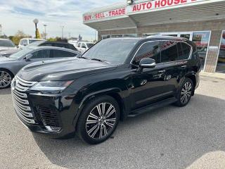 <div>2023 LEXUS LX600 AUTO WITH 28500 KMS, 7 PASSENGERS, NAVIGATION, 360 BACKUP CAMERA, DVD, SUNROOF, AIR SUSPENSION, AUTO PARK, WIRELESS ANDRIOD AUTO/APPLE CARPLAY, WIRELESS CHARGING, DRIVE MODES, HEATED STEERING WHEEL, PUSH BUTTON START, BLUETOOTH, USB/AUX, PADDLE SHIFTERS, LANE ASSIST, THIRD ROW SEAT, HEADS UP DISPLAY, BLIND SPOT DETECTION, HEATED SEATS, VENTILATED SEATS, REAR VENTILATED SEATS, REAR HEATED SEATS, CD/RADIO, AC, POWER WINDOWS SEATS LOCKS AND MORE!</div>
