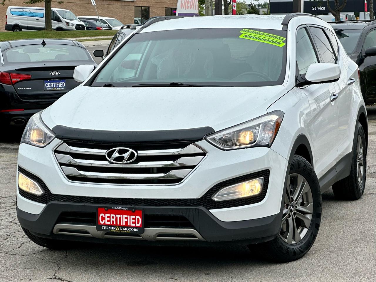 CERTIFIED. WARRANTY. <br><div>
2013 HYUNDAI SANTA FE SPORT AWD

NAVIGATION 
CAMERA 
PARKING SENSORS 
PUSH TO START 
BLUETOOTH 
HEATED FRONT & BACK SEATS 

BRAND NEW 4 ALL SEASON TIRES JUST INSTALLED.

BRAND NEW BRAKES JUST INSTALLED.

BEING SOLD CERTIFIED WITH SAFETY INCLUDED IN THE PRICE! 

UP TO 3 YEARS EXTENDED WARRANTY AVAILABLE!

FRESH OIL CHANGE. 
FULLY DETAILED.

168000 KMs 

EQUIPPED WITH: BLUETOOTH, POWER WINDOWS, POWER LOCKS, KEYLESS. 

FINANCING AVAILABLE FOR ANY TYPE OF CREDIT.

PRICE + HST NO EXTRA OR HIDDEN FEES.

PLEASE CONTACT US TO BOOK YOUR APPOINTMENT FOR VIEWING AND TEST DRIVE.

TERMINAL MOTORS 
1421 SPEERS RD, OAKVILLE&nbsp;</div>