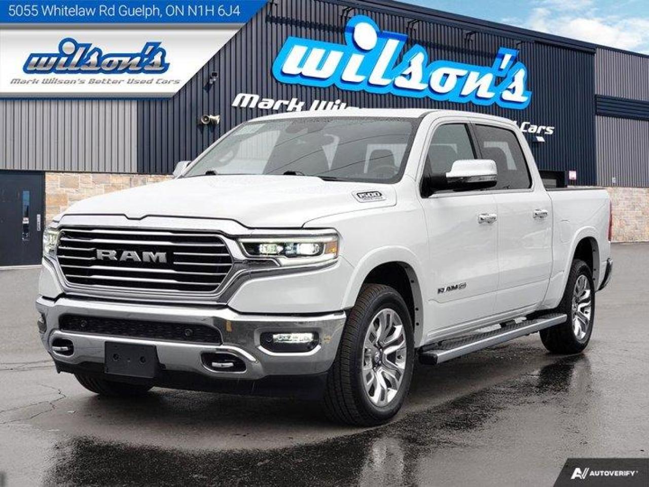 *This Ram 1500 Comes Equipped with These Options*Dealer Certified Pre-Owned. This Ram 1500 delivers a 5.7 L engine powering this Automatic transmission. Tow Hitch, Sunroof, Running Boards, QUICK ORDER PACKAGE 27K LONGHORN -inc: Engine: 5.7L HEMI VVT V8 w/MDS & eTorque, Transmission: 8-Speed Automatic , Reverse Camera, Navigation System, Leather, Forward Collision Alert, Air Conditioning, Bluetooth, Tilt Steering Wheel, Steering Radio Controls, Power Windows.*Stop By Today *Live a little- stop by Mark Wilsons Better Used Cars located at 5055 Whitelaw Road, Guelph, ON N1H 6J4 to make this car yours today!650+ VEHICLES! ONE MASSIVE LOCATION!Free Contactless Local Delivery!HASSLE-FREE, NO-HAGGLE, LIVE MARKET PRICING!FINANCING! - Better than bank rates! 6 Months, No Payments available on approved credit OAC. Zero Down Available. We have expert credit specialists to secure the best possible rate for you! We are your financing broker, let us do all the leg work on your behalf! Click the RED Apply for Financing button to the right to get started or drop in today!BAD CREDIT APPROVED HERE! - You dont need perfect credit to get a vehicle loan at Mark Wilsons Better Used Cars! We have a dedicated team of credit rebuilding experts on hand to help you get the car of your dreams!WE LOVE TRADE-INS! - Hassle free top dollar trade-in values!HISTORY: Free Carfax report included.EXTENDED WARRANTY: Available30 DAY WARRANTY INCLUDED: 30 Days, or 3,000 km (mechanical items only). No Claim Limit (abuse not covered)5 Day Exchange Privilege! *(Some conditions apply)CASH PRICES SHOWN: Excluding HST and Licensing Fees.2019 - 2023 vehicles may be daily rentals. Please inquire with your Salesperson.