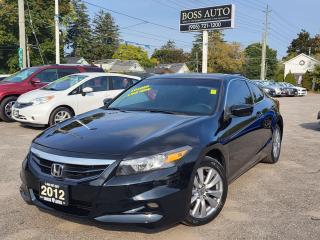 <p>BEAUTIFULLY BUILT FULLY LOADED BLACK ON BLACK HONDA COUPE IN PHENOMINAL CONDITION W/ GREAT MILEAGE, EQUIPPED W/ THE EVER RELIABLE AND ECO FRIENDLY 4 CYLINDER 2.4L DOHC ENGINE, LOADED W/ POWER MOONROOF, HEATED/LEATHER/POWER/MEMORY SEATS, KEYLESS ENTRY, BLUETOOTH CONNECTION, GPS NAVIGATION, AUTOMATIC HEADLIGHTS, POWER LOCKS/WINDOWS AND MIRRORS, CRUISE CONTROL, AIR CONDITIONING, WARRANTIES AND MUCH MORE! This vehicle comes certified with all-in pricing excluding HST tax and licensing. Also included is a complimentary 36 days complete coverage safety and powertrain warranty, and one year limited powertrain warranty. Please visit our website at bossauto.ca today!</p>