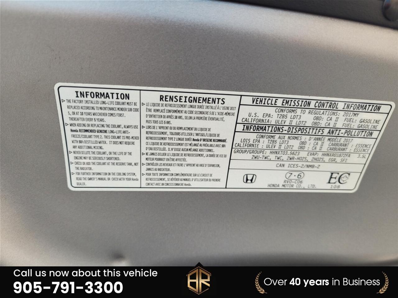 2017 Honda Odyssey No Accidents Reported | Touring | Sun Roof  | Heat Photo